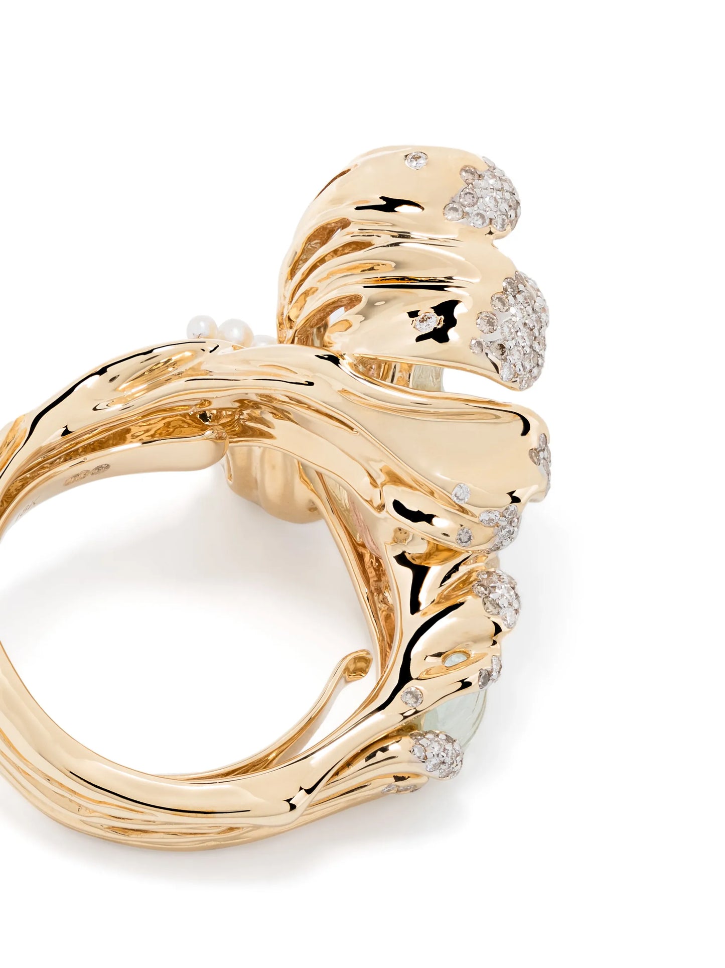 18kt gold Mermaid Wave multi-stone ring