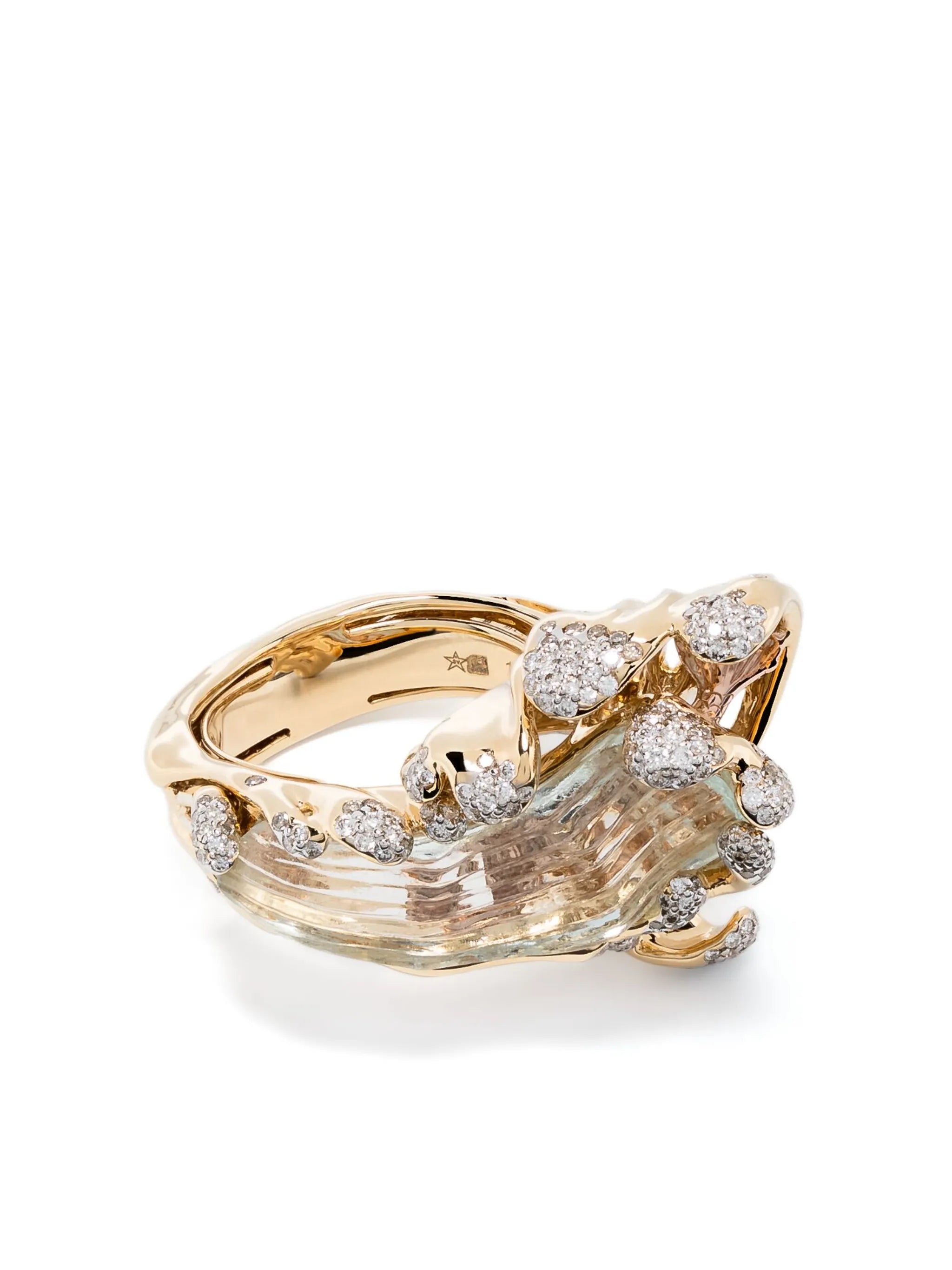 18kt gold Mermaid Wave multi-stone ring