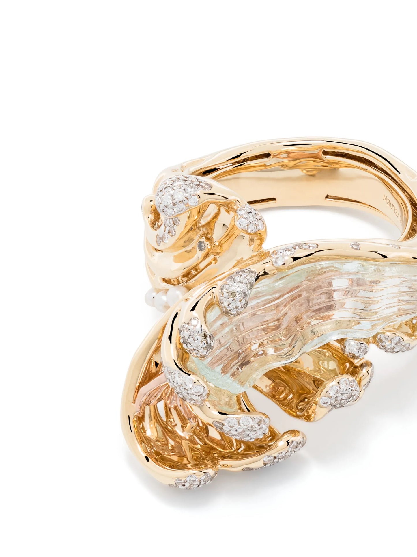 18kt gold Mermaid Wave multi-stone ring