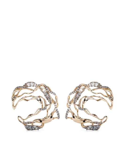 18kt yellow gold Smoulder diamonds earrings
