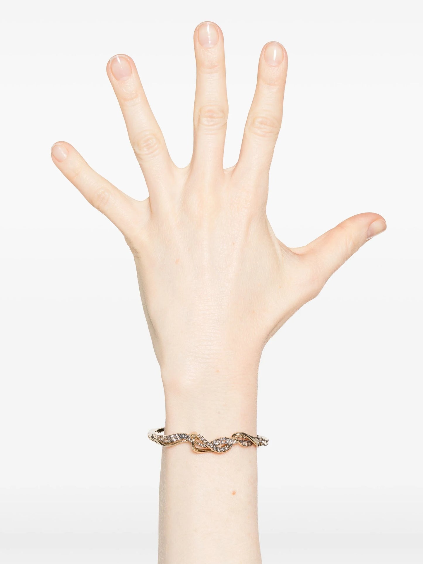 18kt yellow gold Vapour diamond and spinel bangle bracelet