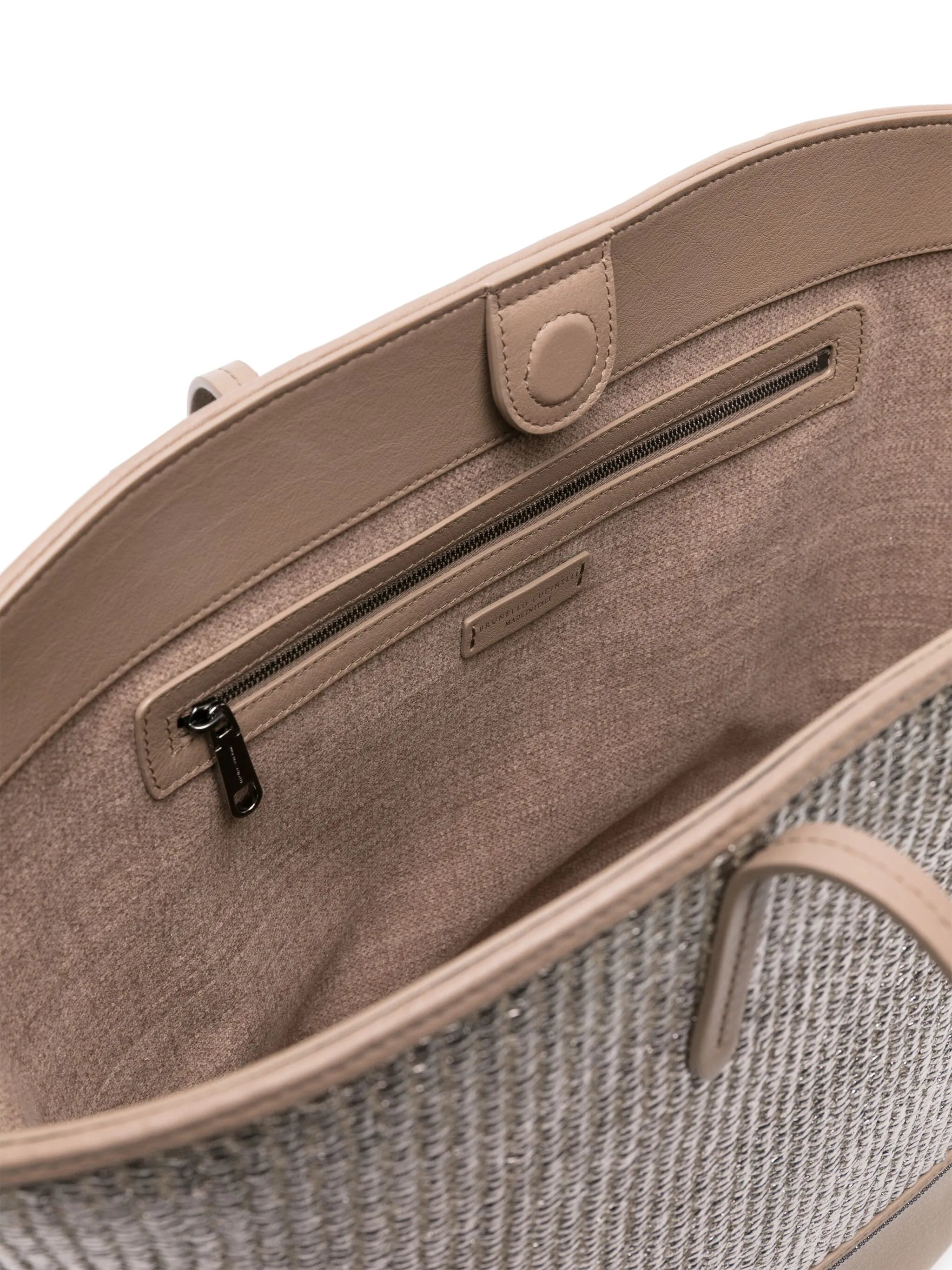 metallic raffia tote bag