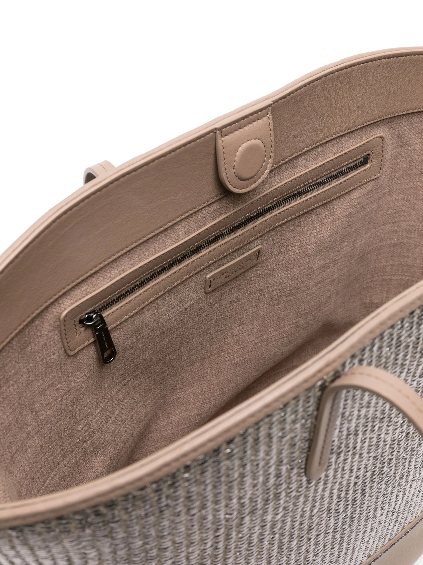 metallic raffia tote bag