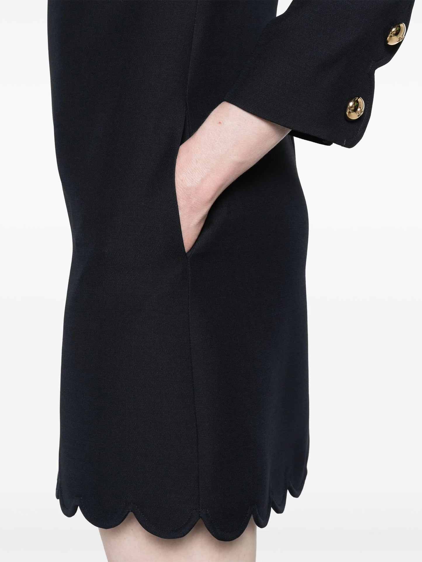 virgin wool-blend shift minidress