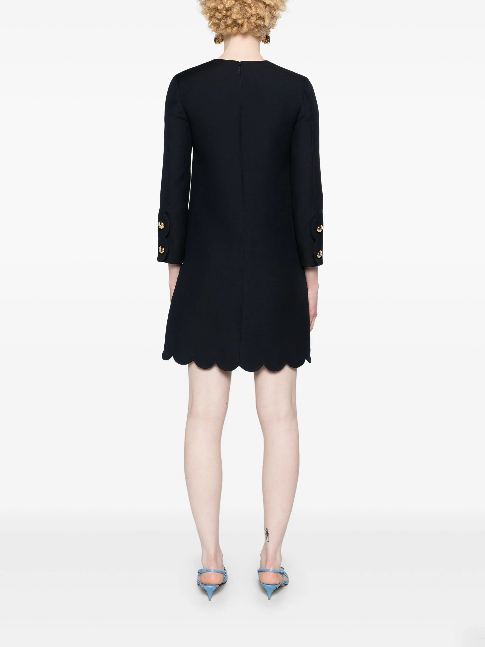 virgin wool-blend shift minidress