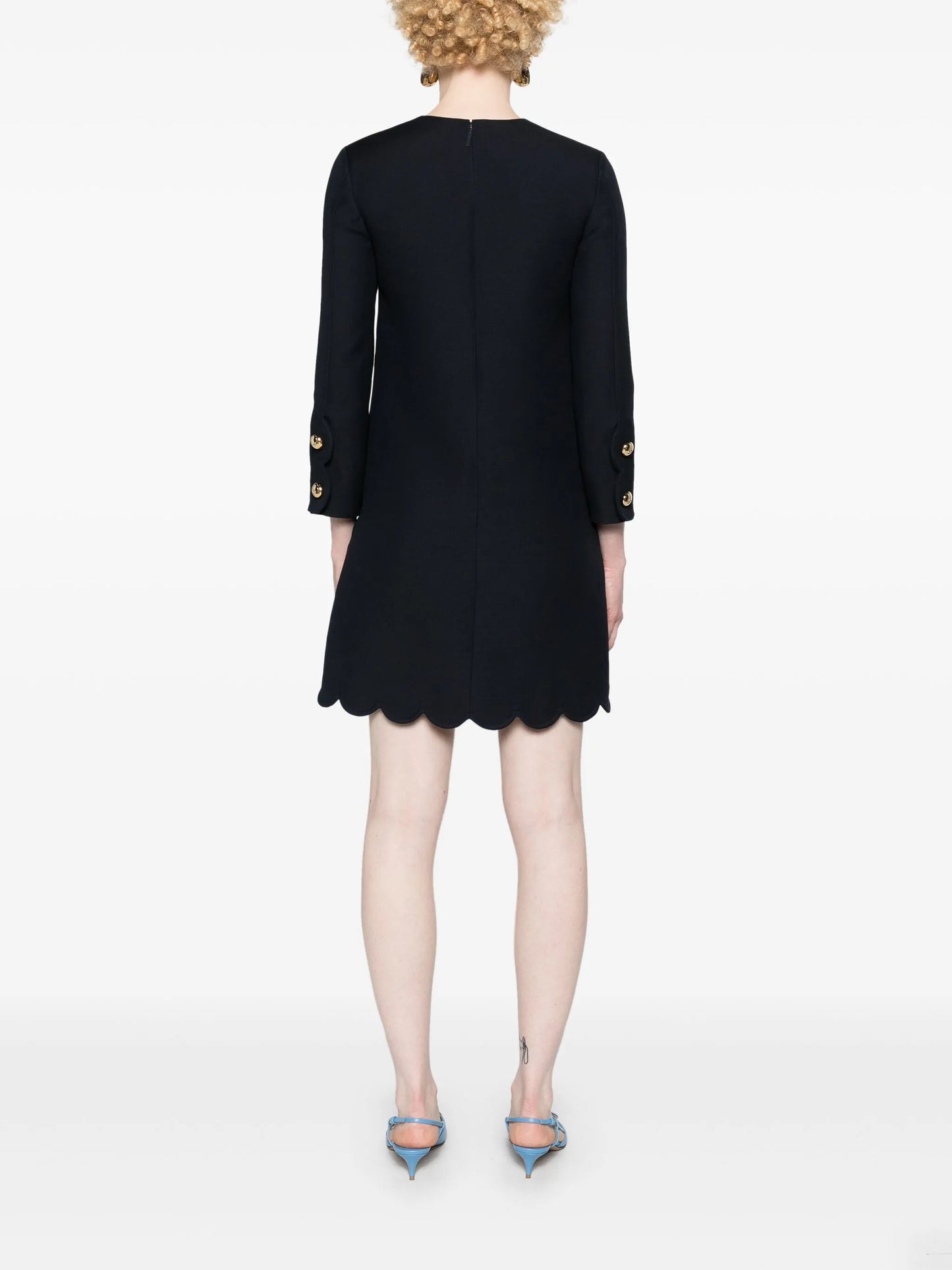 virgin wool-blend shift minidress