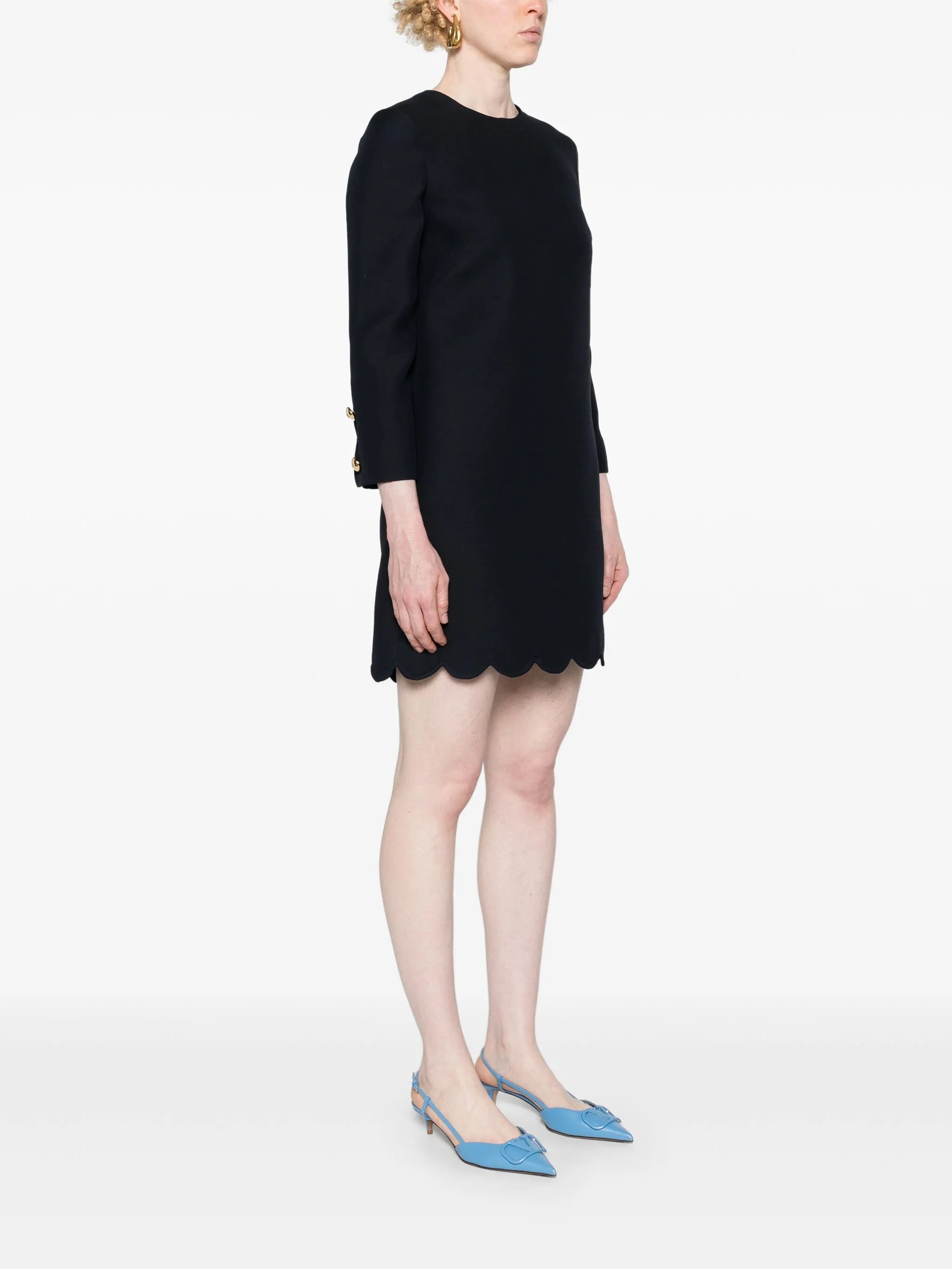virgin wool-blend shift minidress
