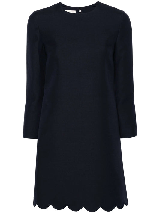 virgin wool-blend shift minidress
