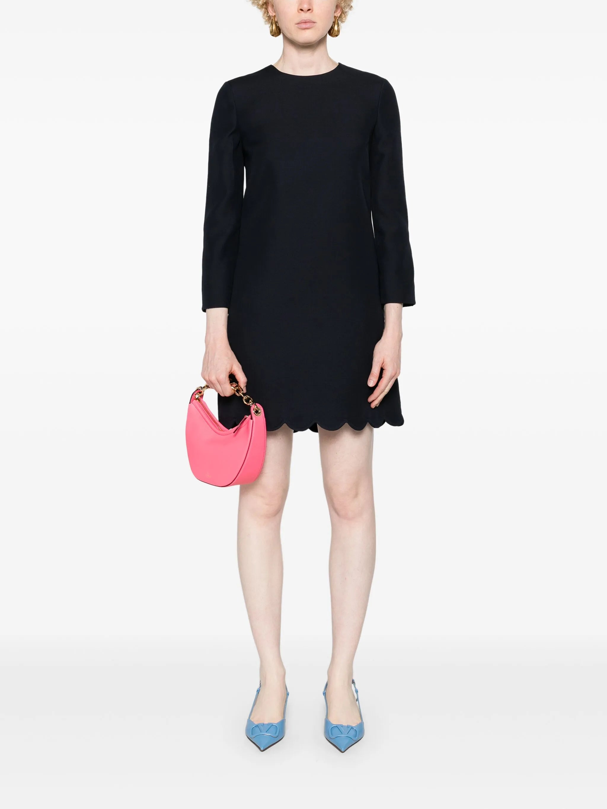 virgin wool-blend shift minidress