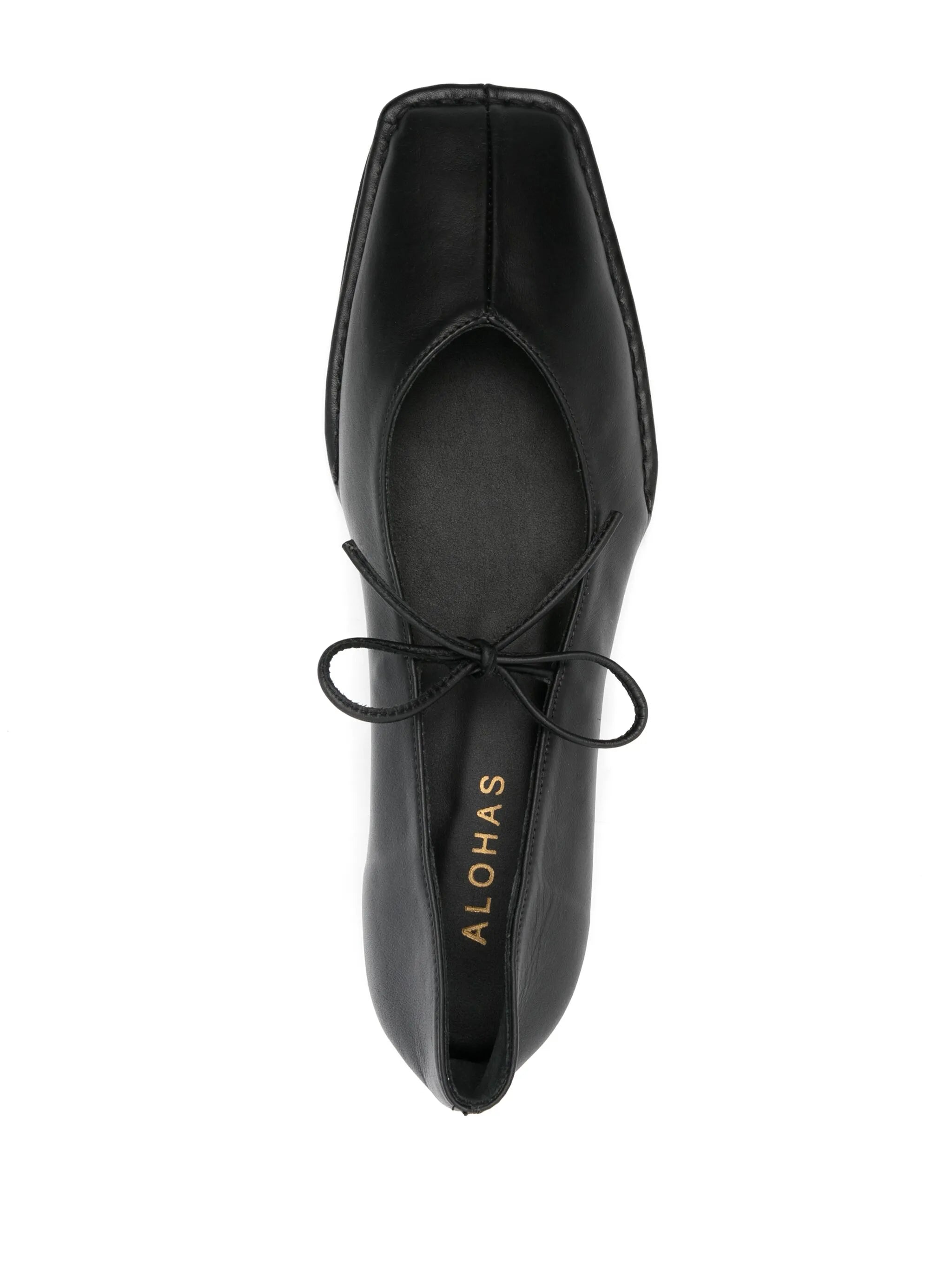 Sway black leather ballet flats