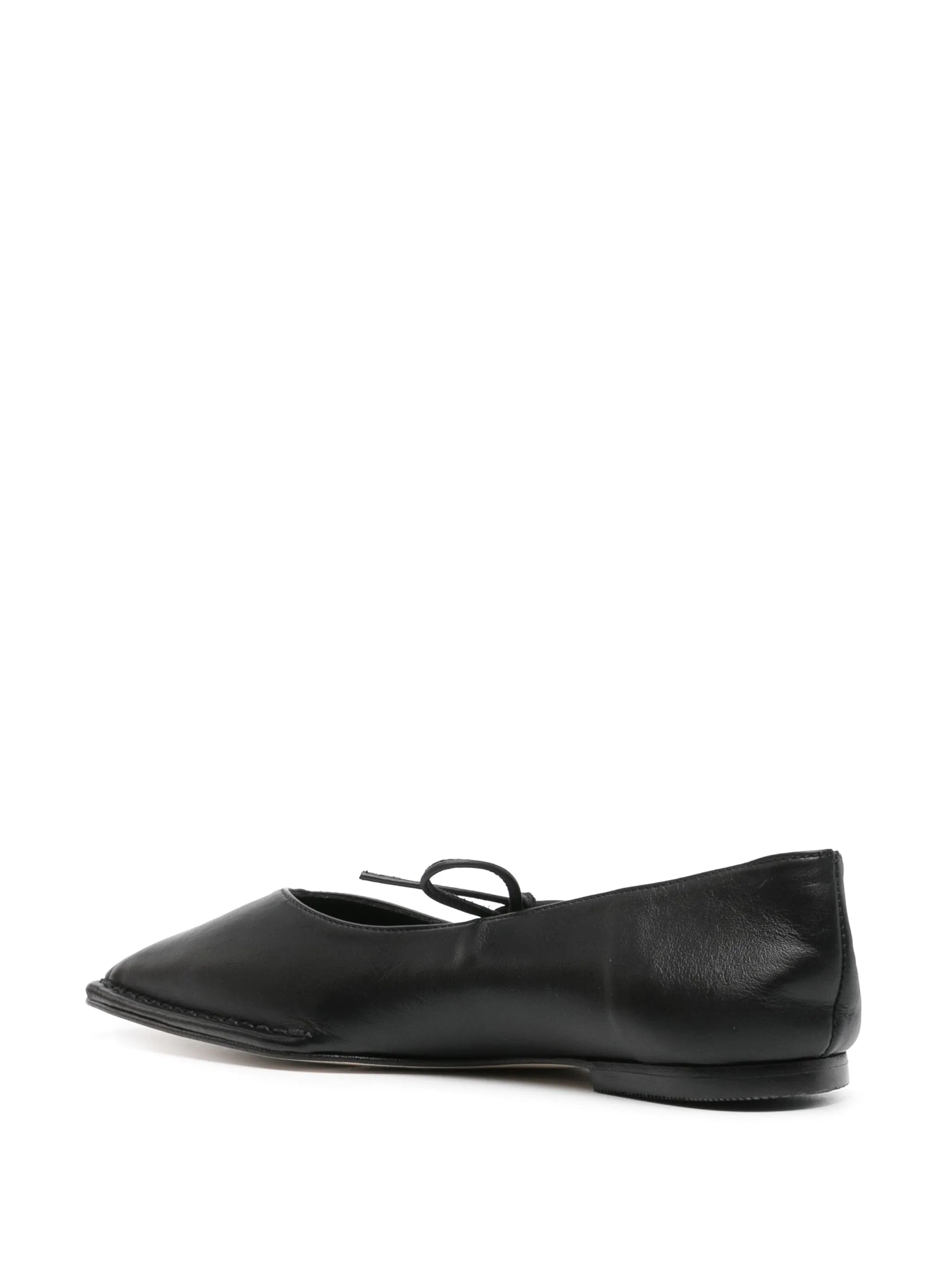 Sway black leather ballet flats