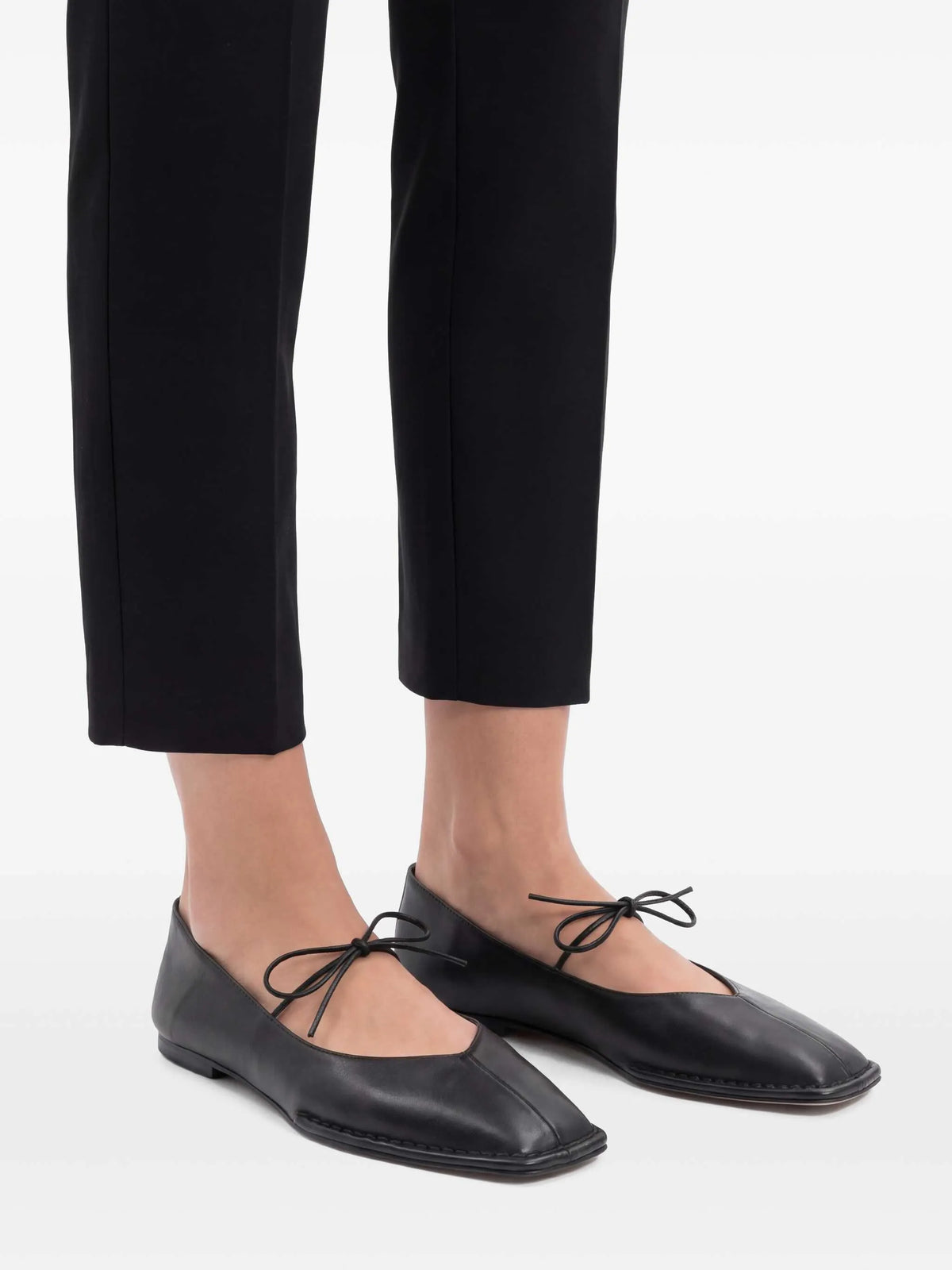 Sway black leather ballet flats