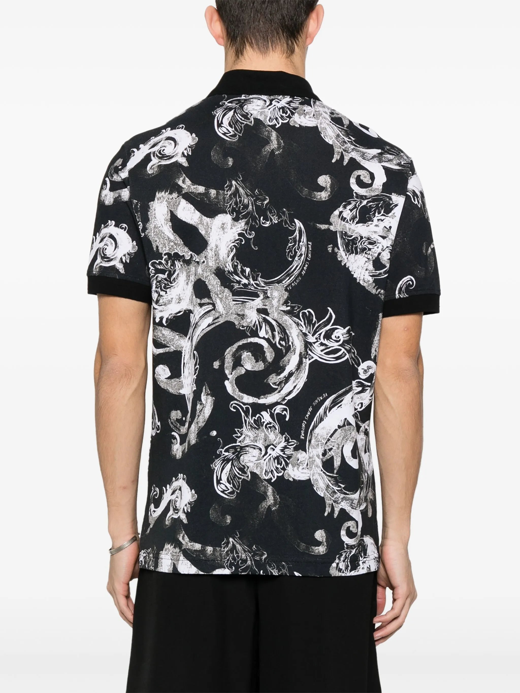 watercolour Barocco-print polo shirt