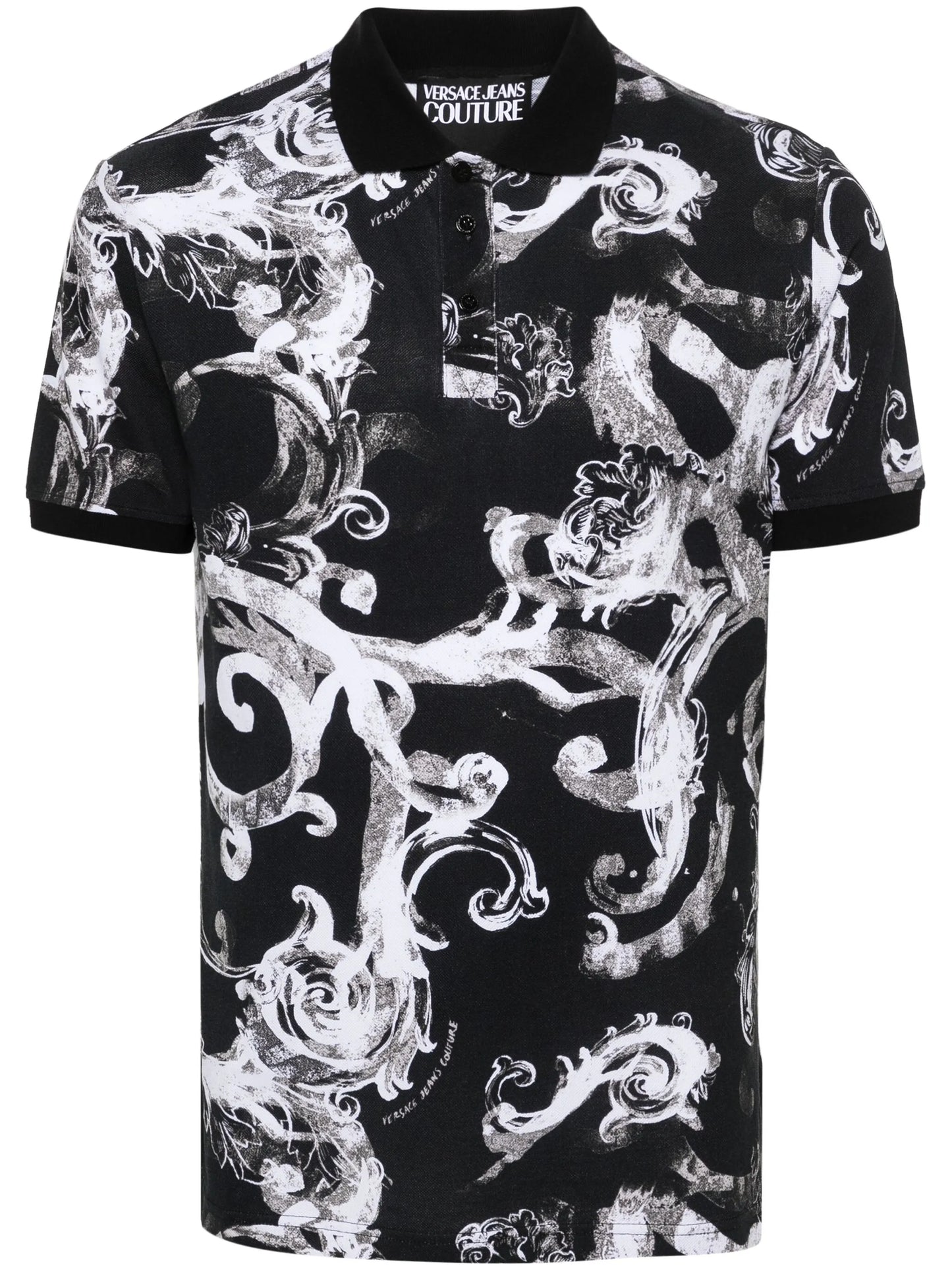 watercolour Barocco-print polo shirt