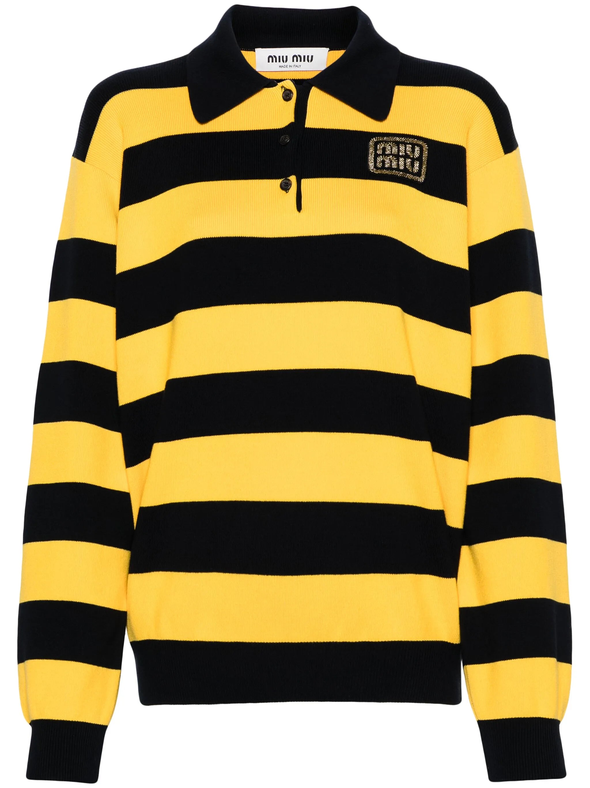 loog-patch striped polo top