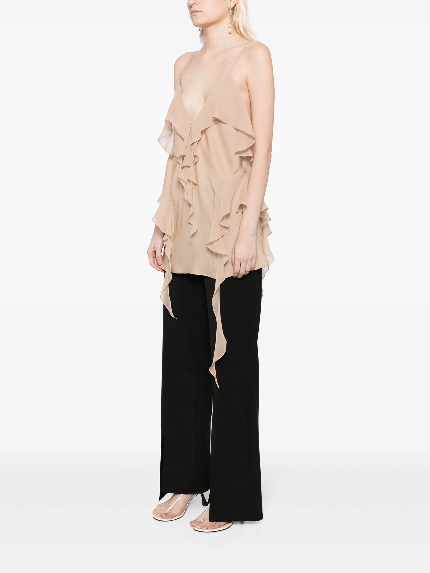 draped silk top