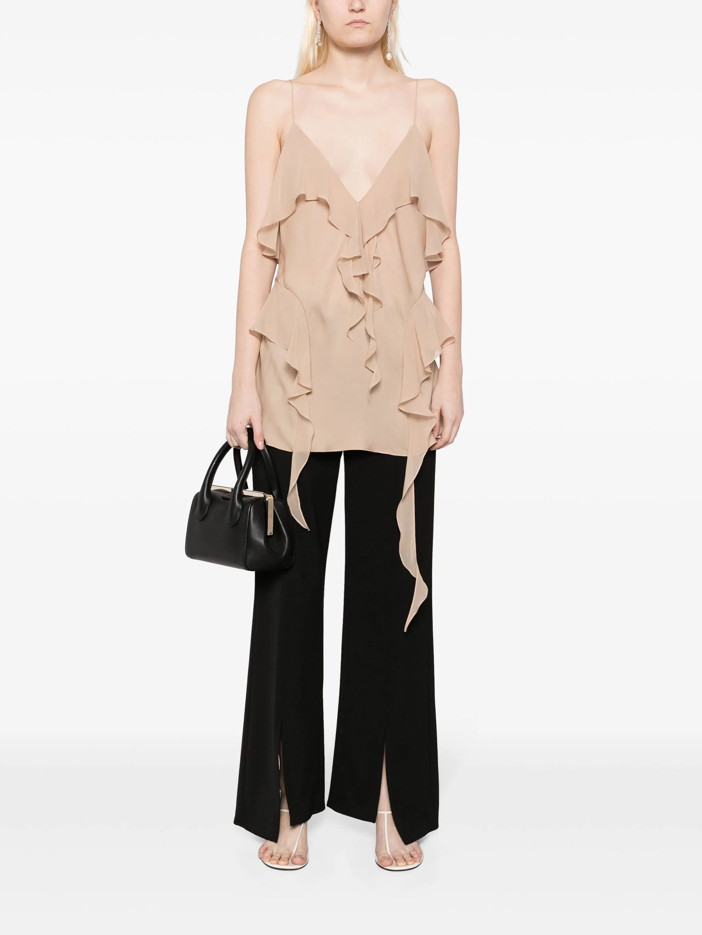 draped silk top