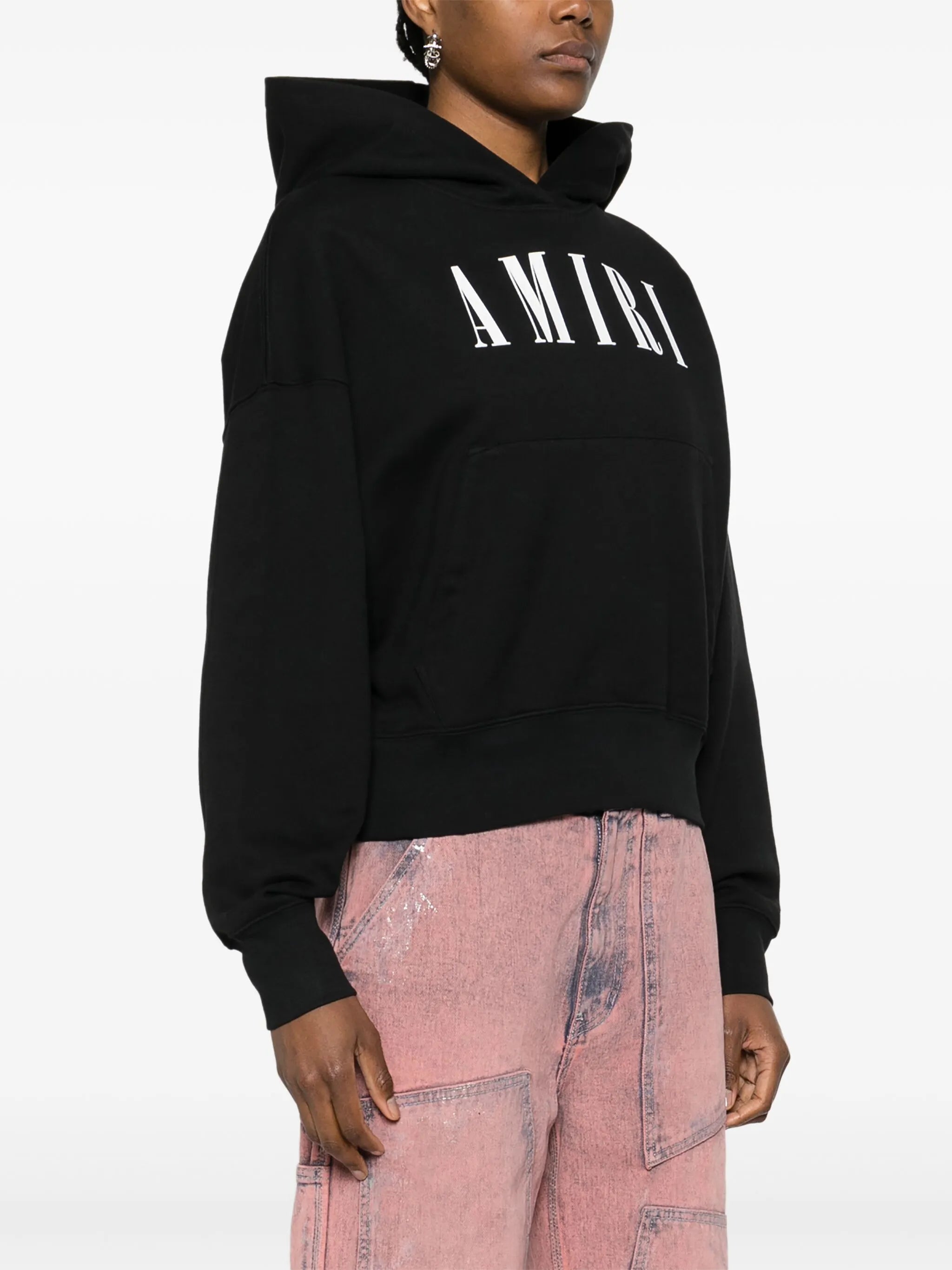 logo-print cotton hoodie
