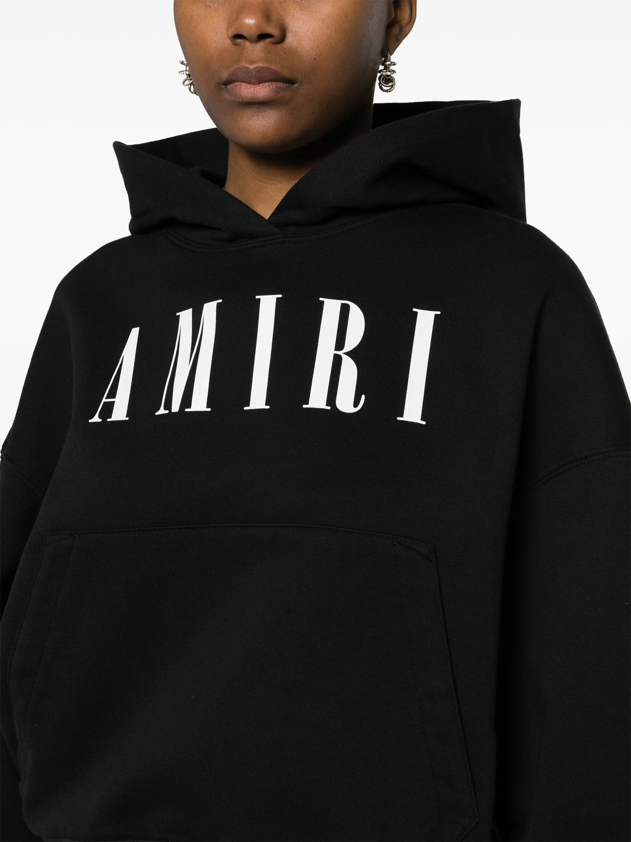logo-print cotton hoodie