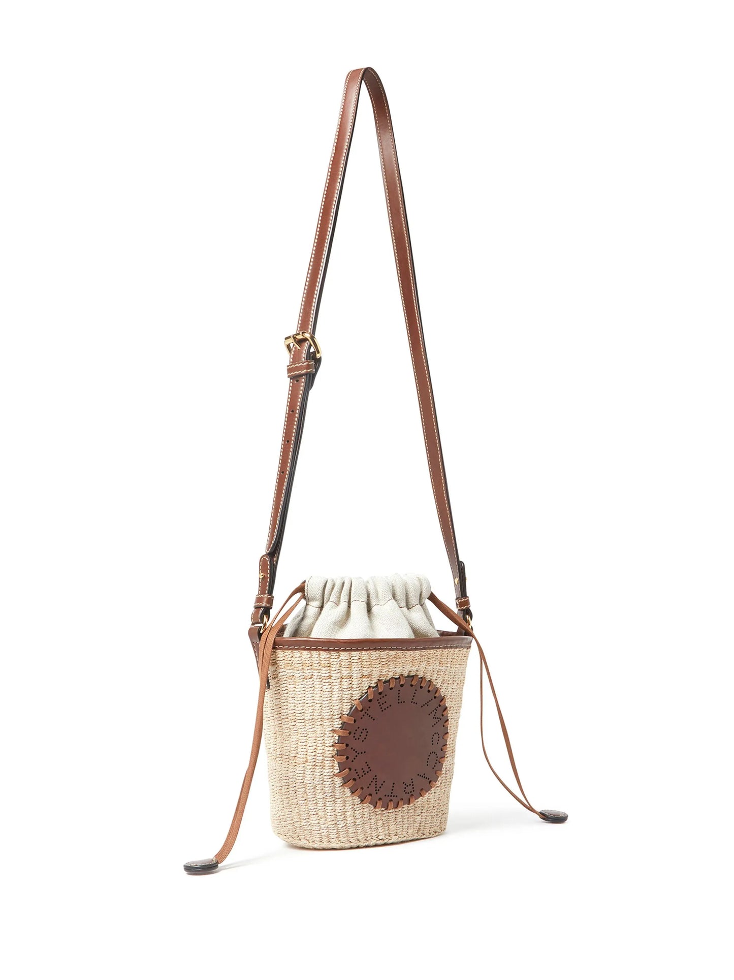 logo-appliqué abaca bucket bag