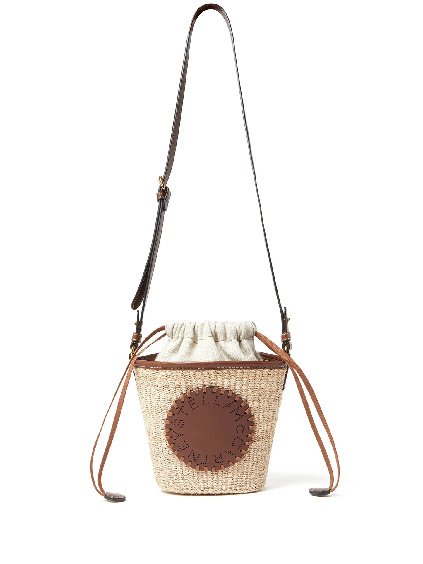 logo-appliqué abaca bucket bag