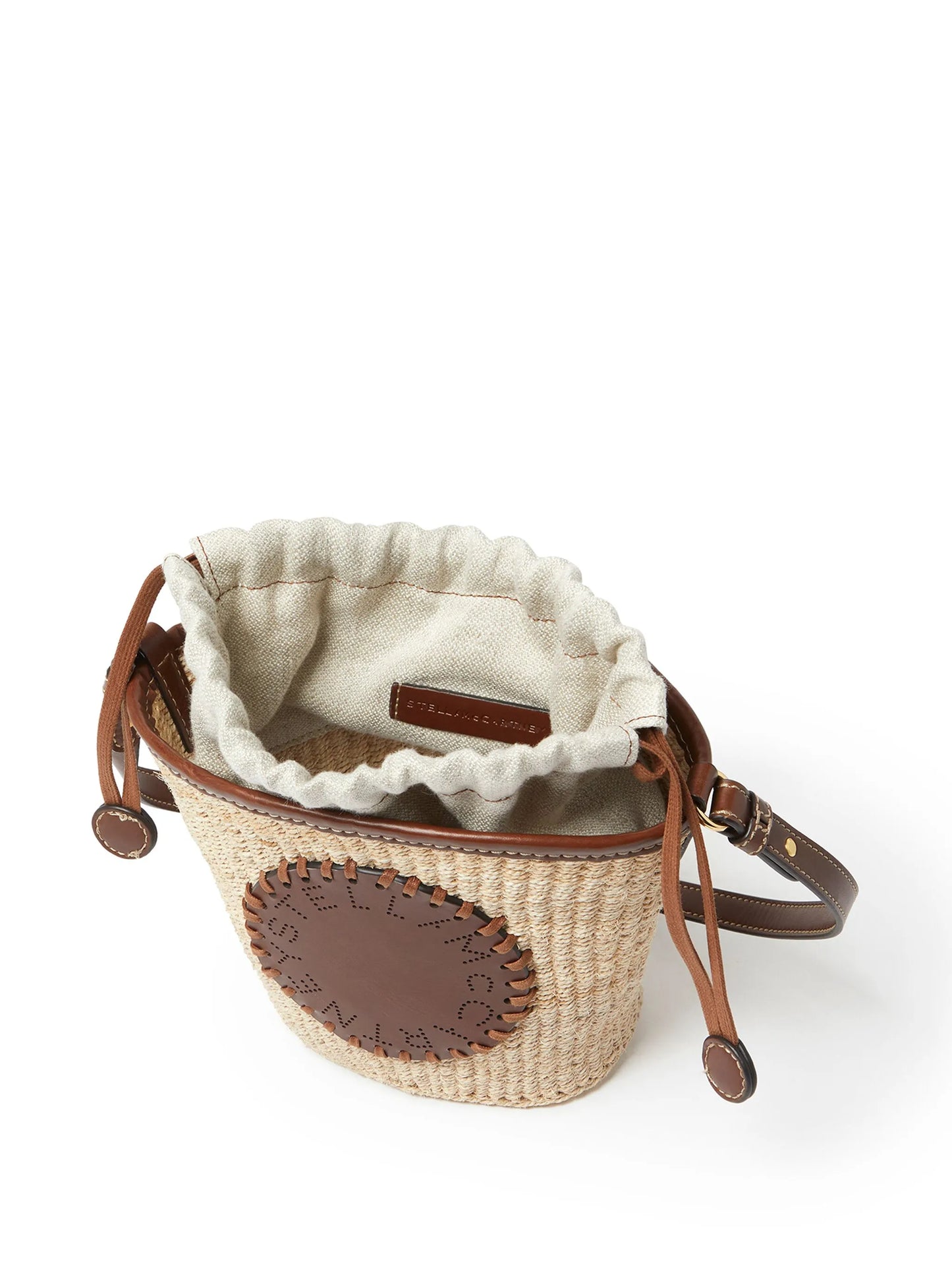 logo-appliqué abaca bucket bag