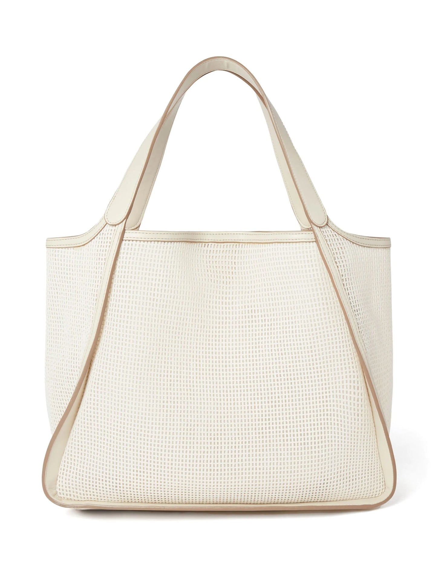 logo-embroidered mesh tote bag