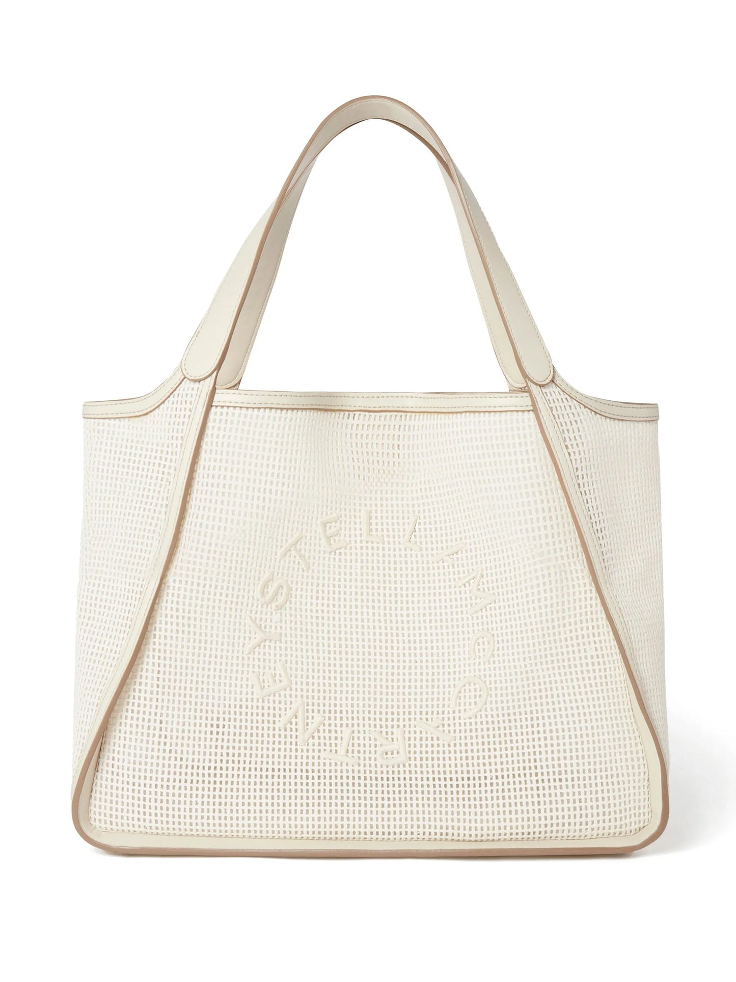 logo-embroidered mesh tote bag