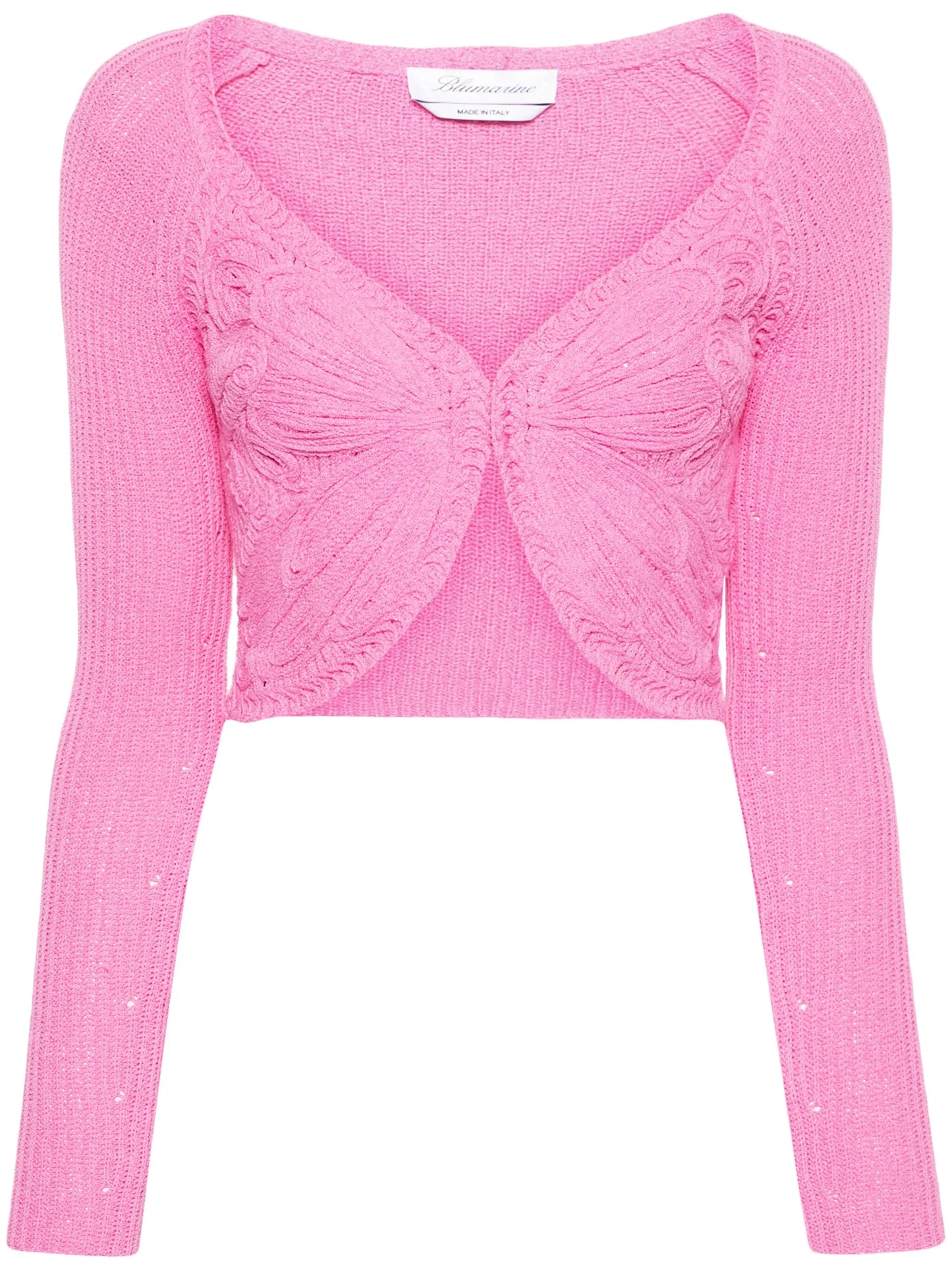 cropped butterfly-knit cardigan