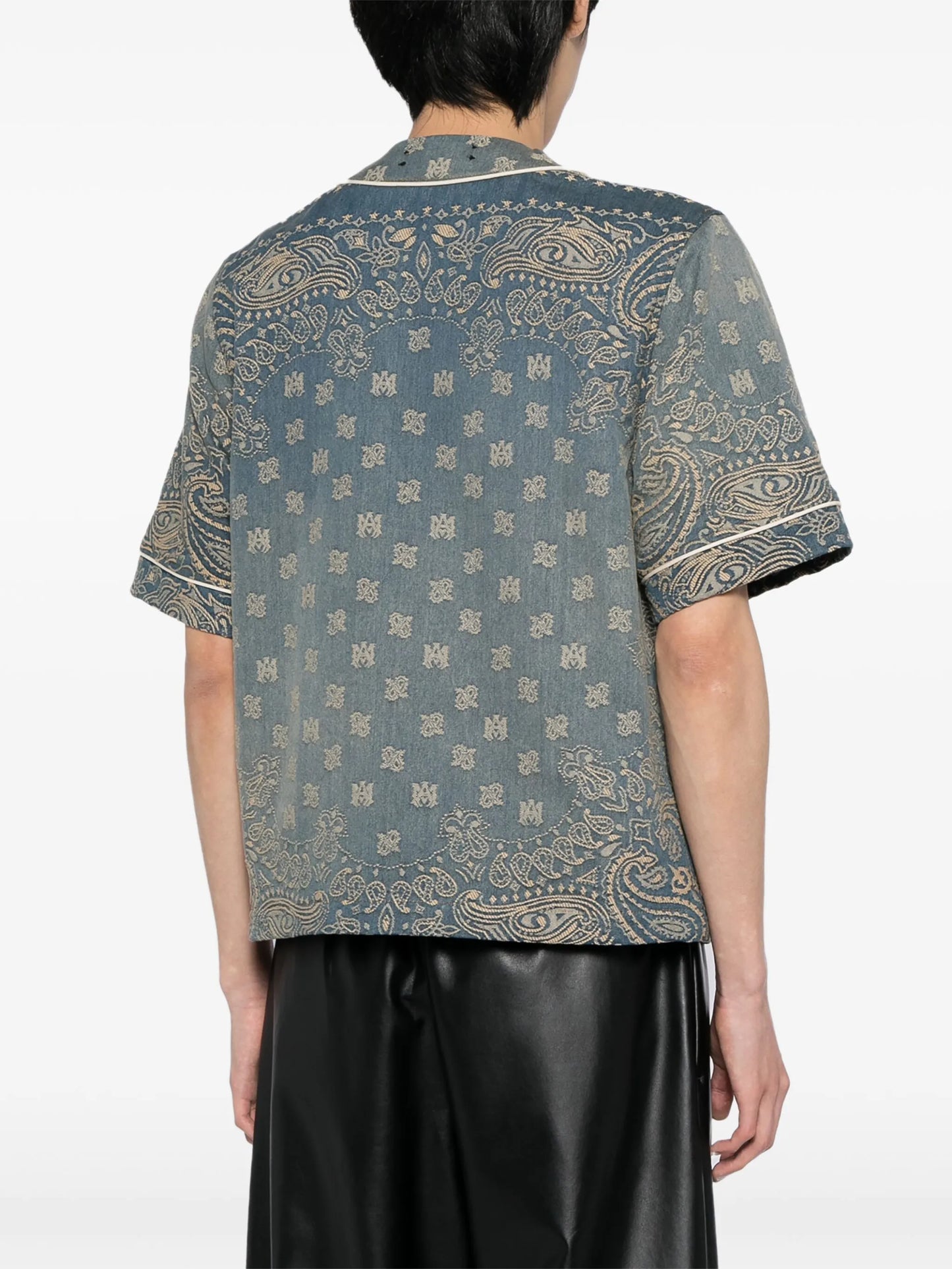 monogram-jacquard denim shirt