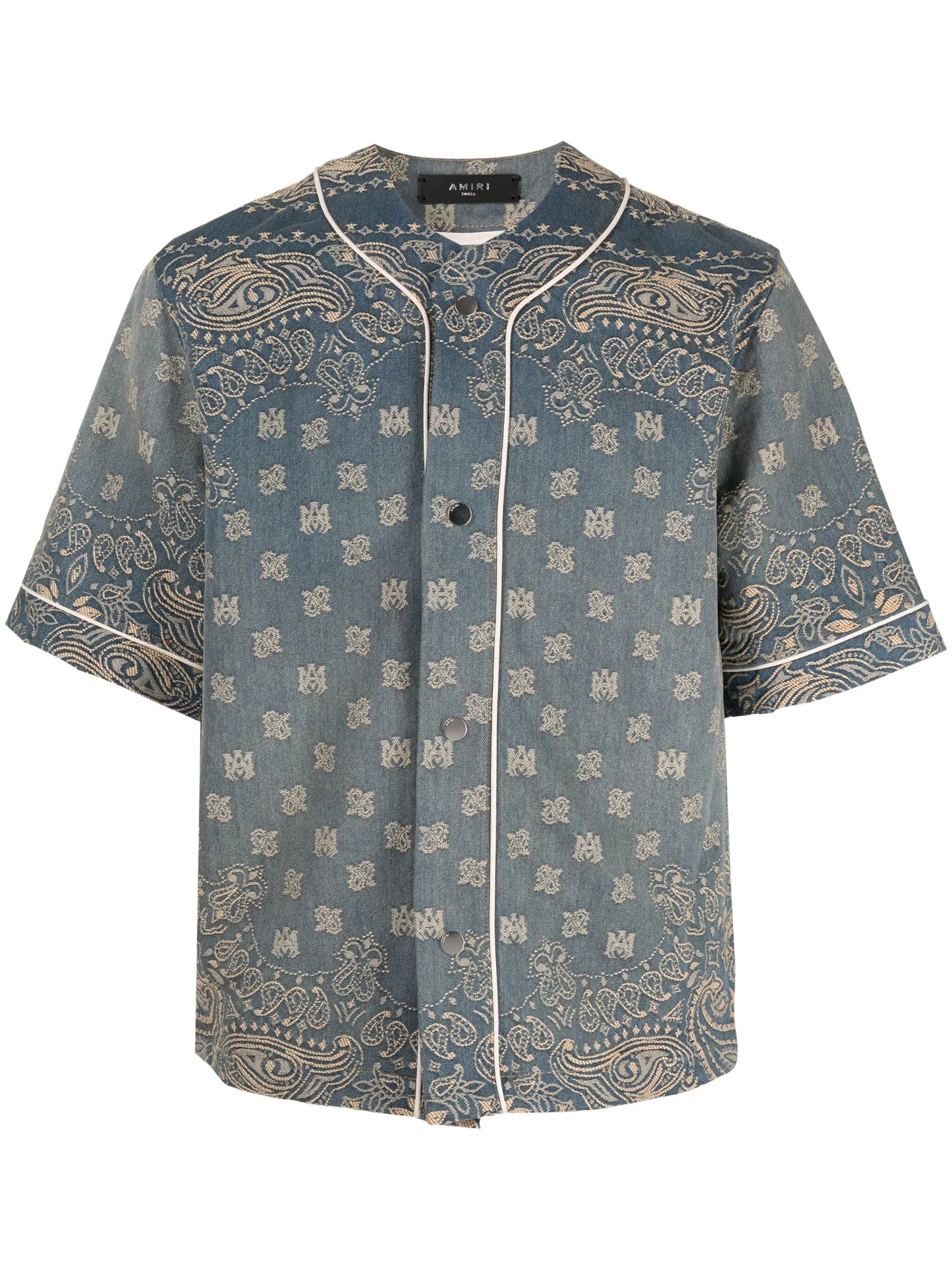 monogram-jacquard denim shirt