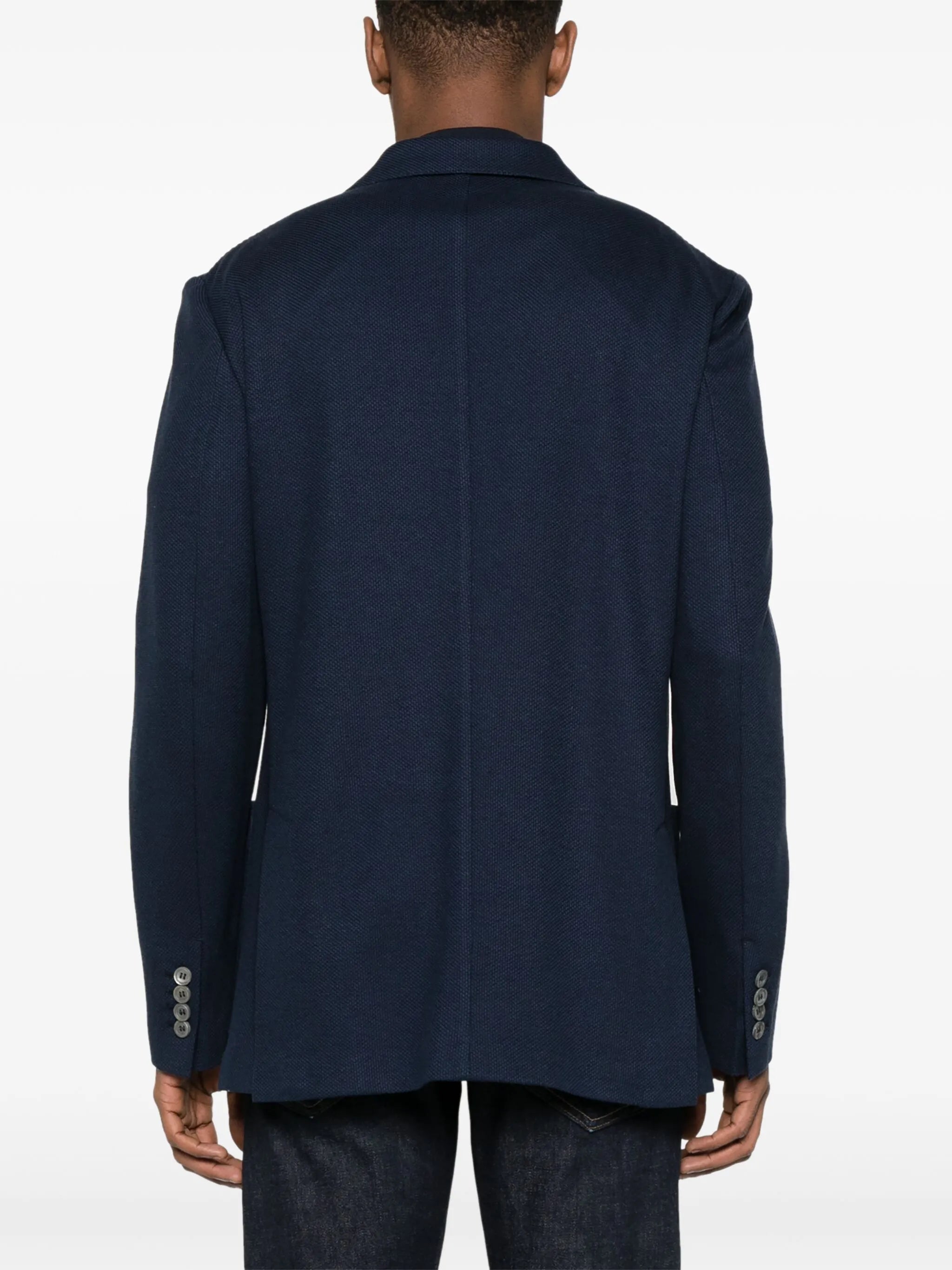 silk-blend knitted blazer