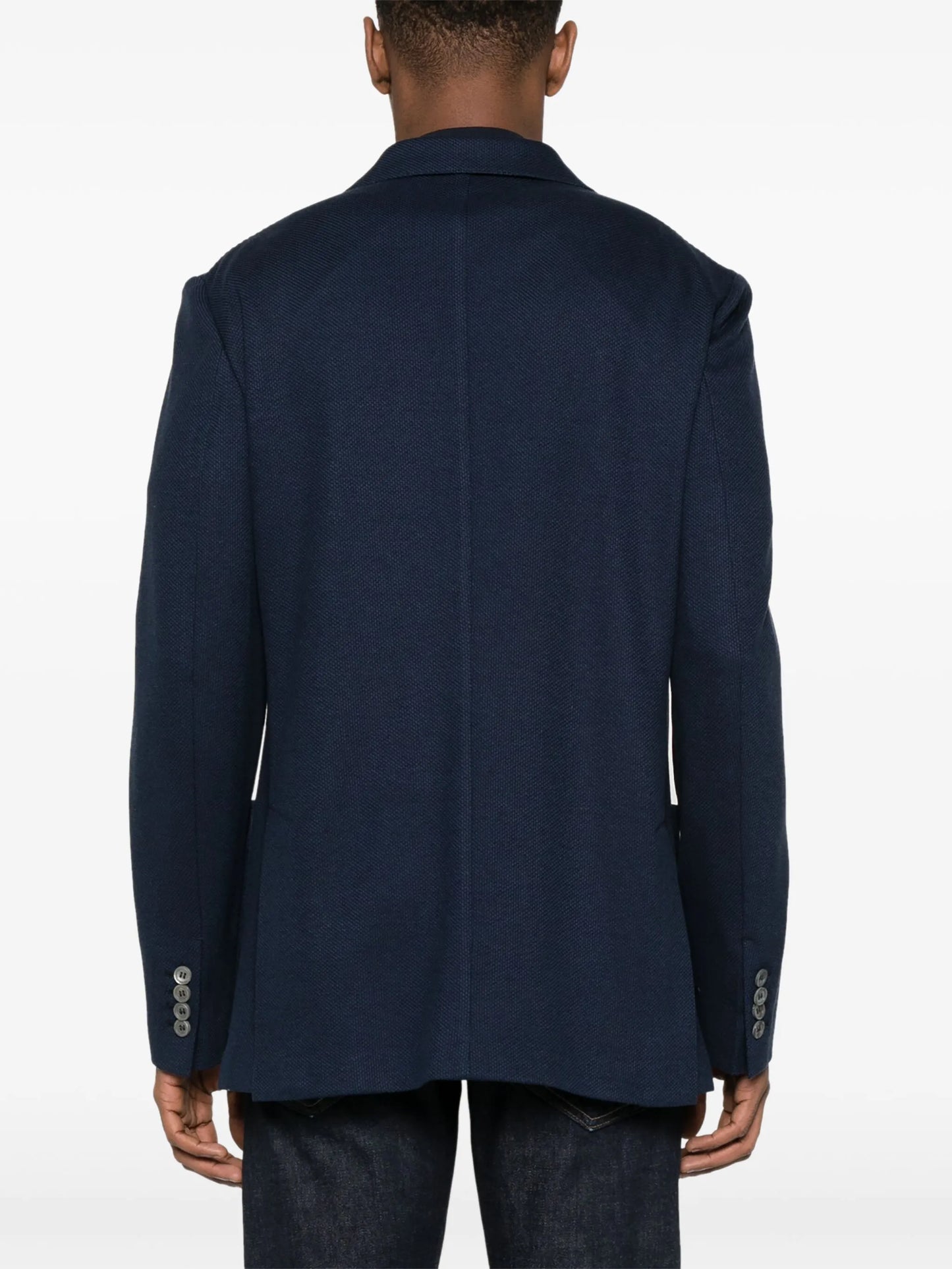 silk-blend knitted blazer
