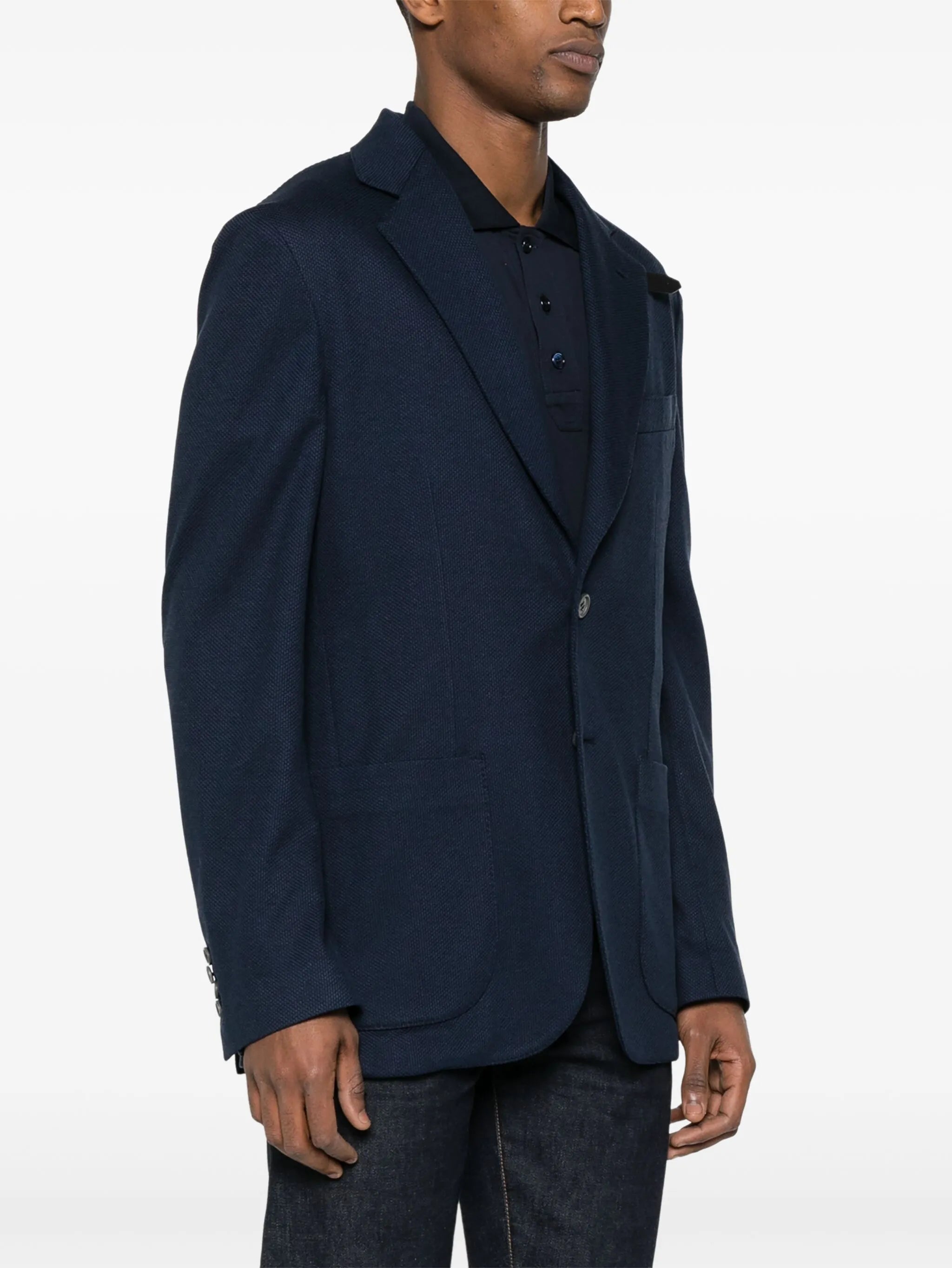 silk-blend knitted blazer