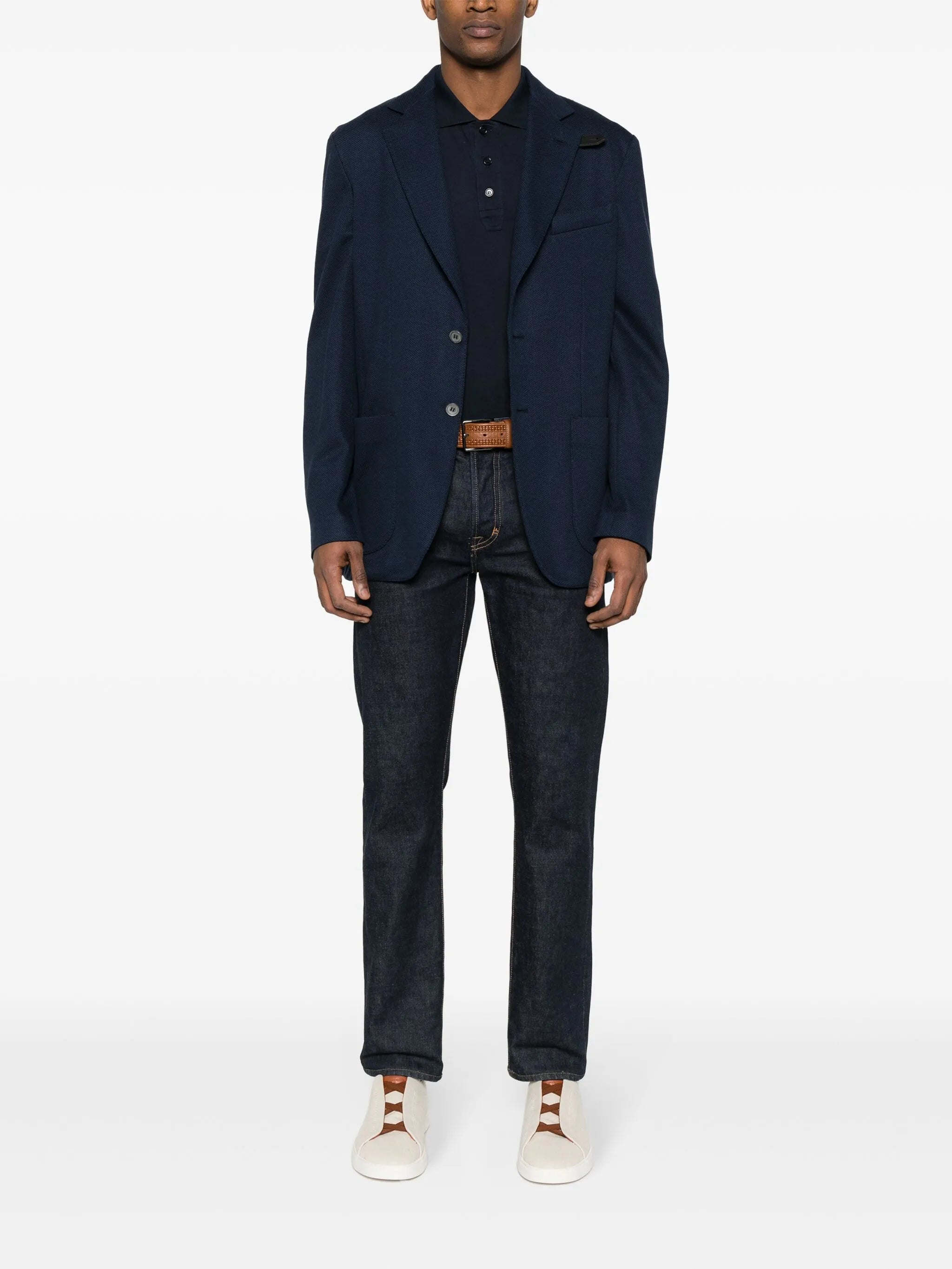silk-blend knitted blazer