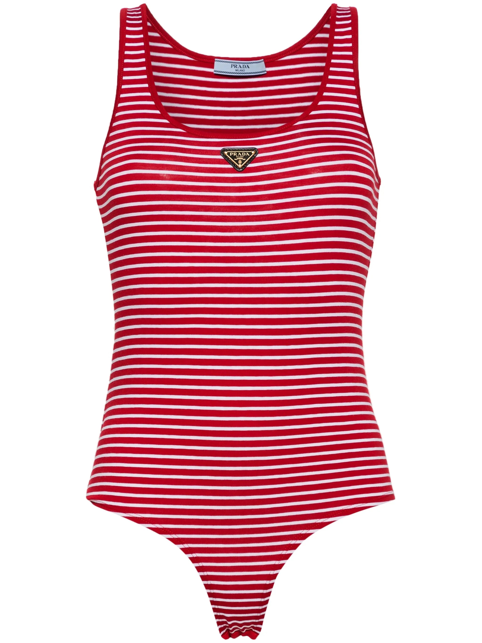 striped logo-appliqué bodysuit