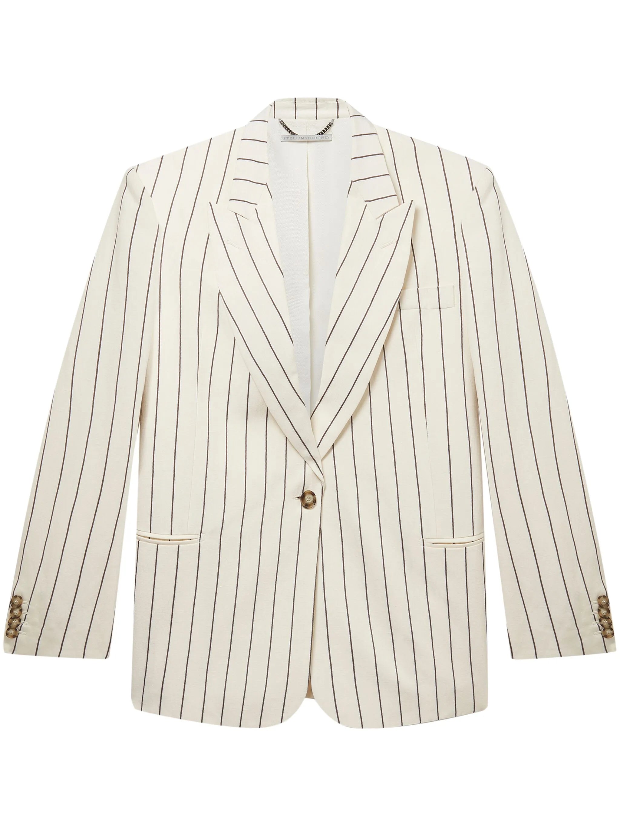 pinstriped single-breasted blazer