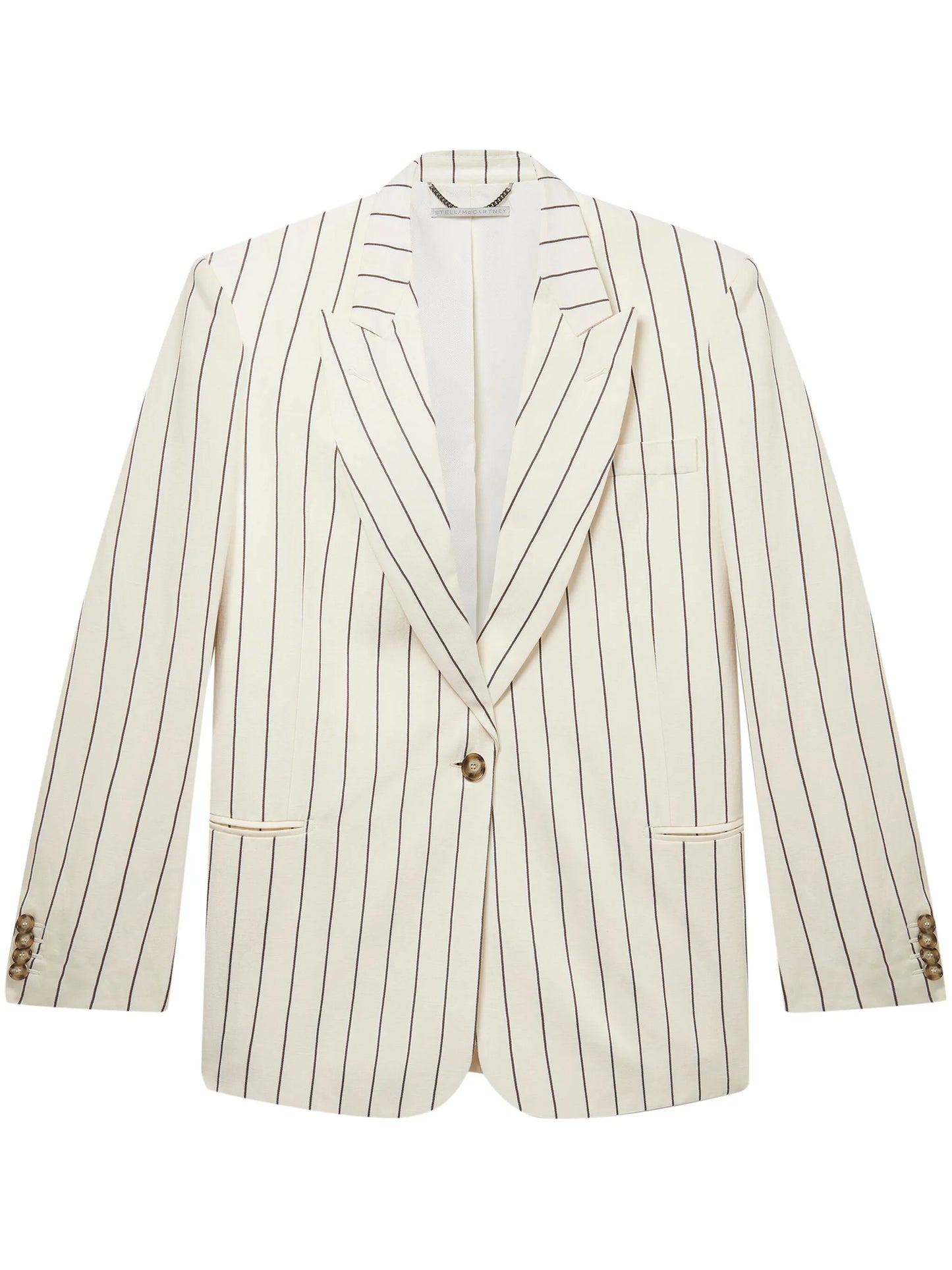 pinstriped single-breasted blazer