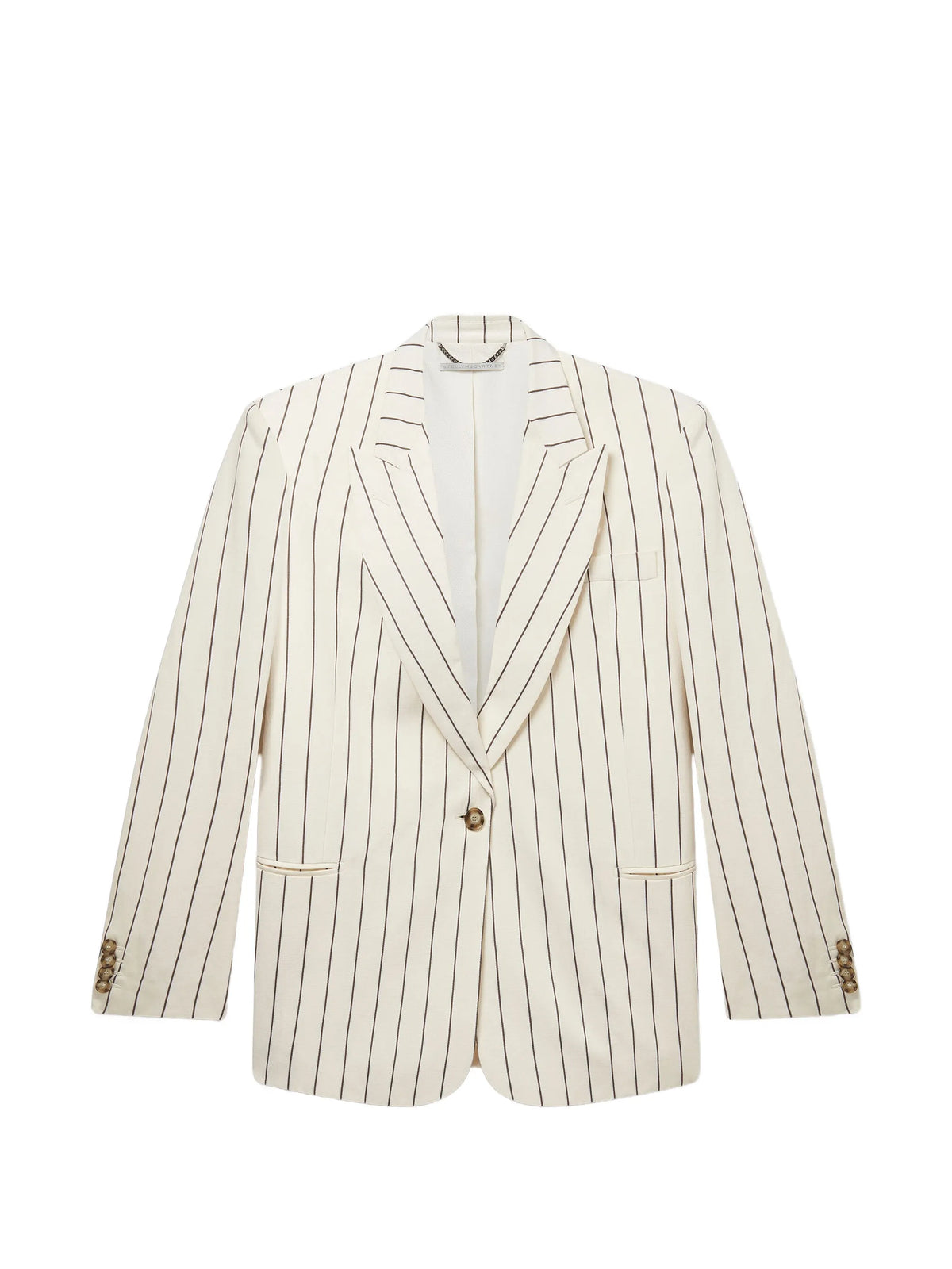 pinstriped single-breasted blazer