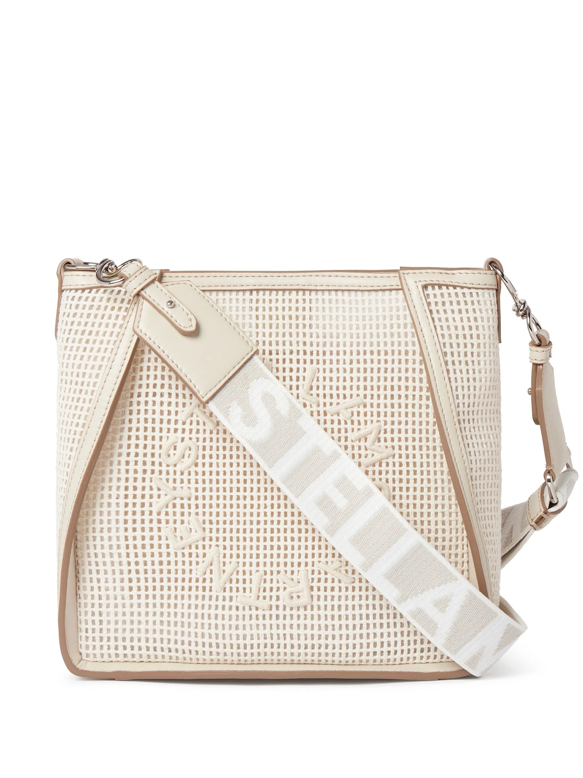 mini logo-embroidered mesh bag