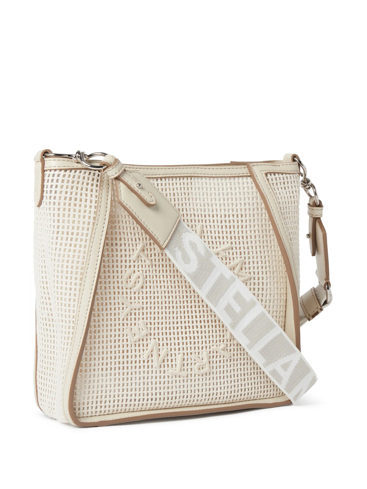 mini logo-embroidered mesh bag