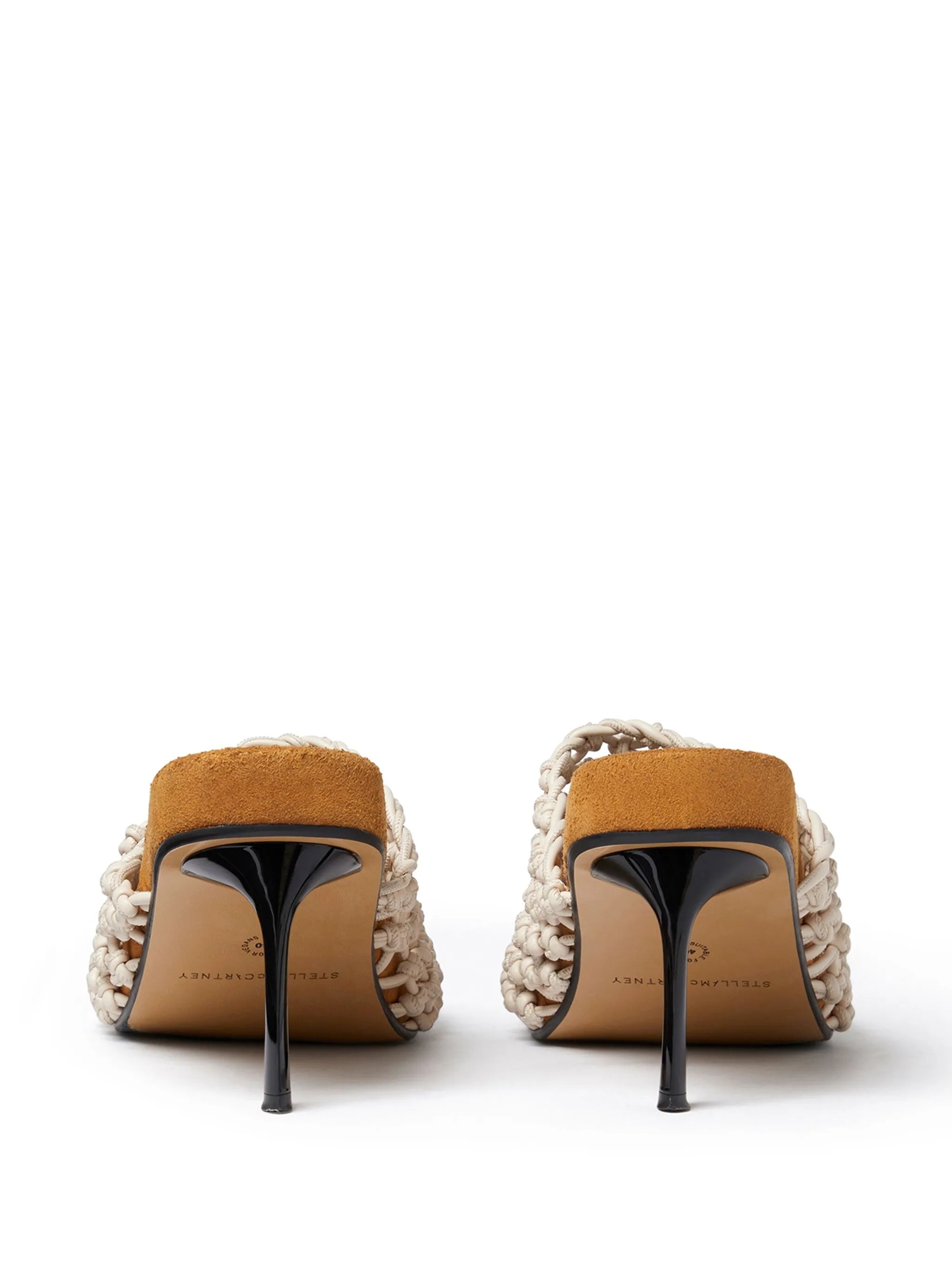 caged faux-leather mules