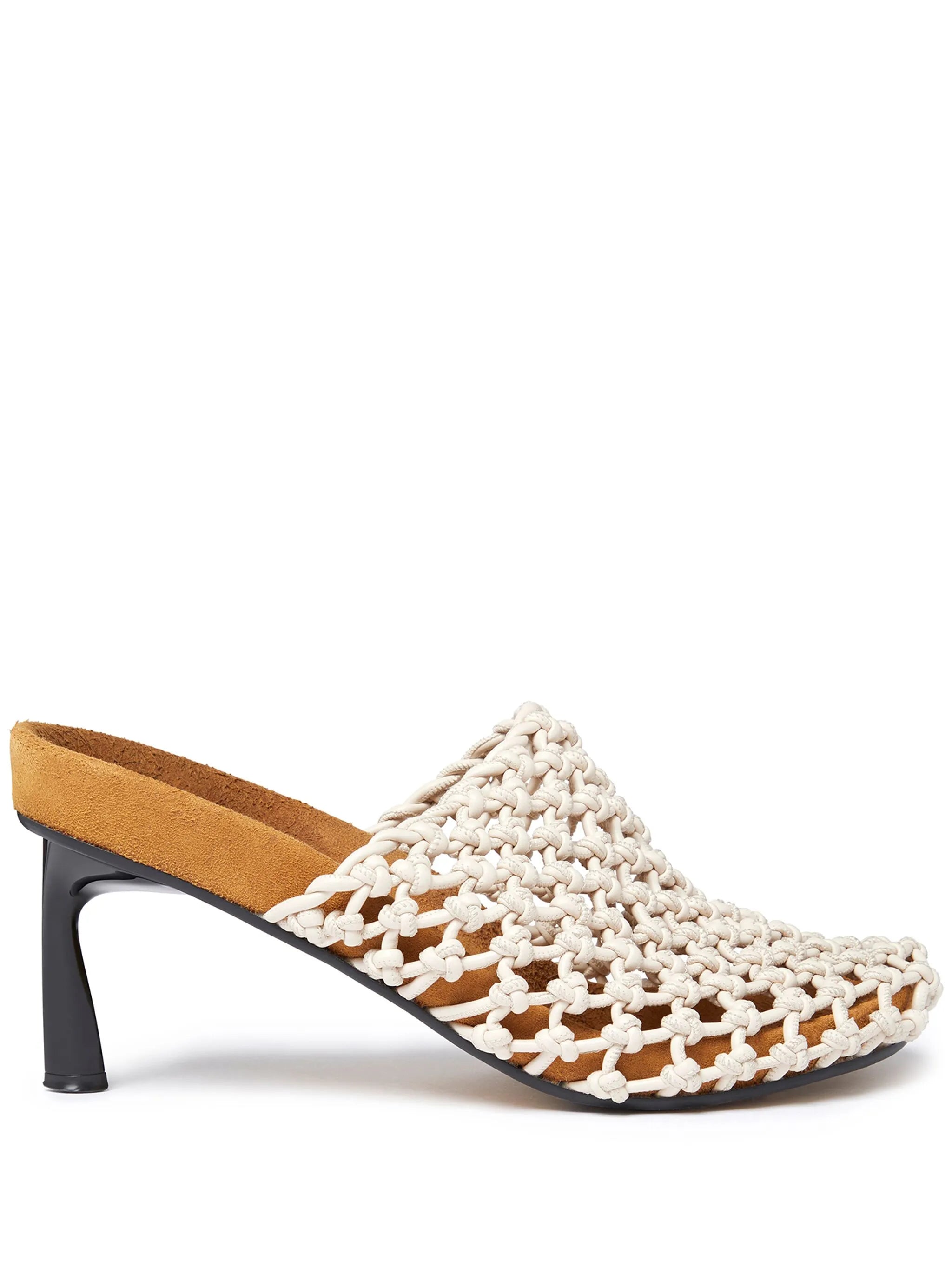 caged faux-leather mules