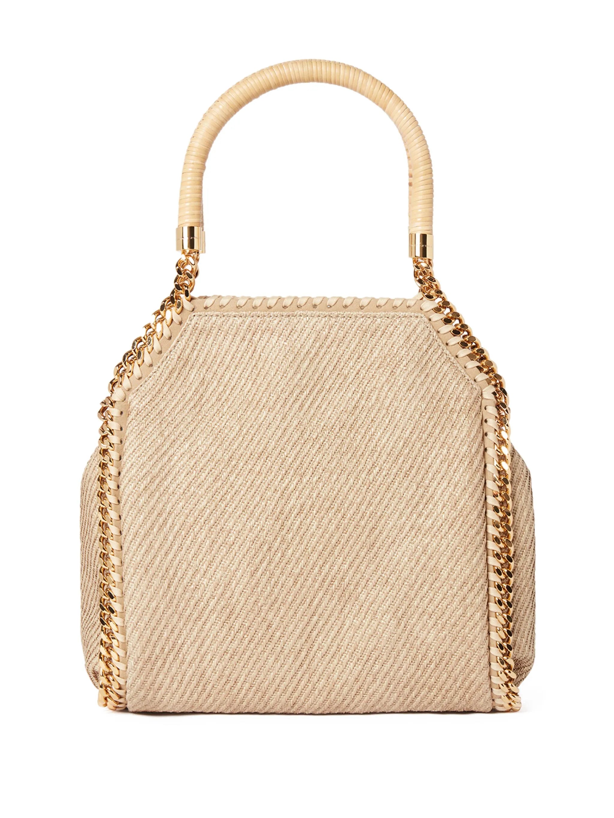 mini Falabella raffia tote bag