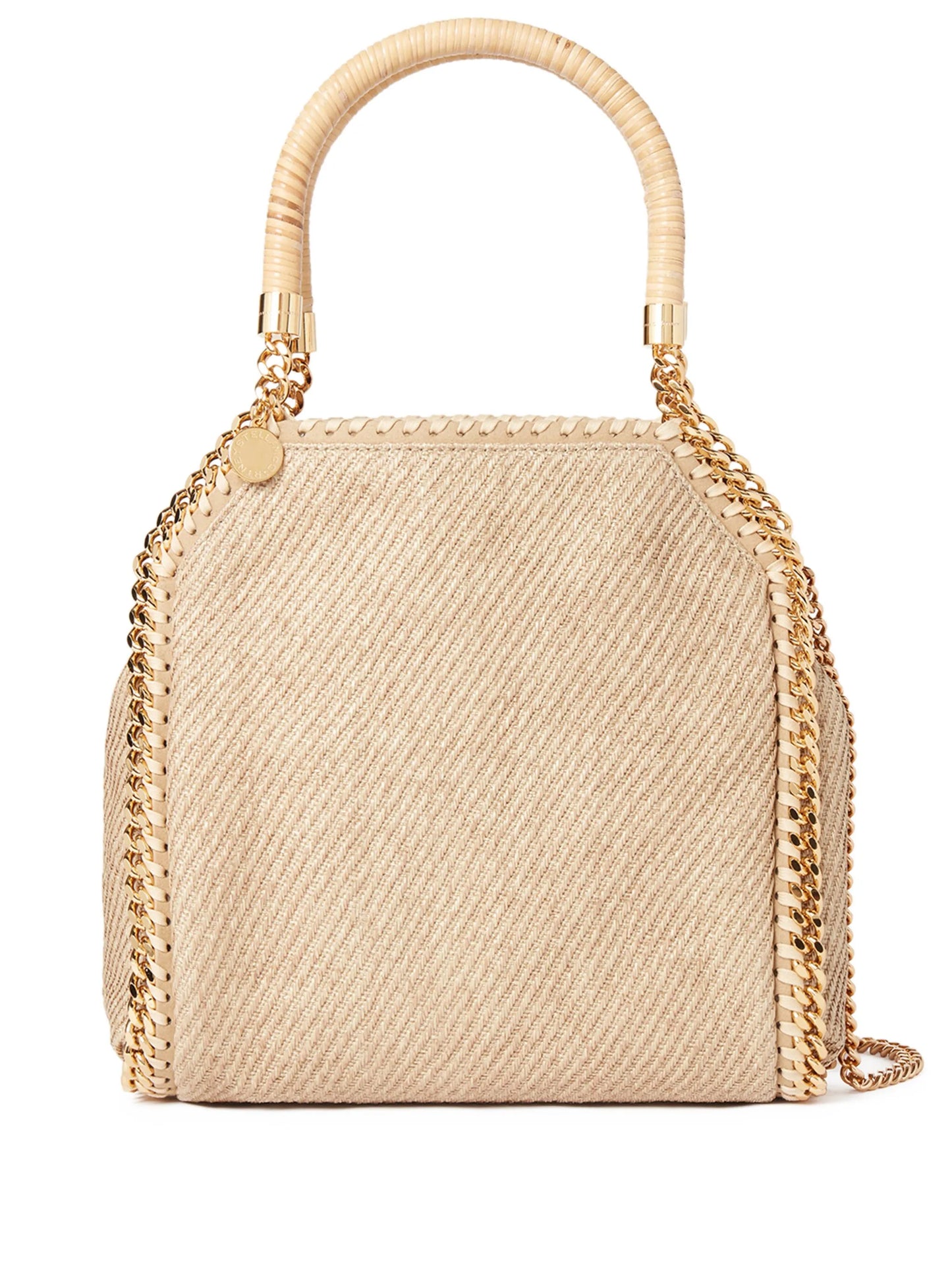 mini Falabella raffia tote bag