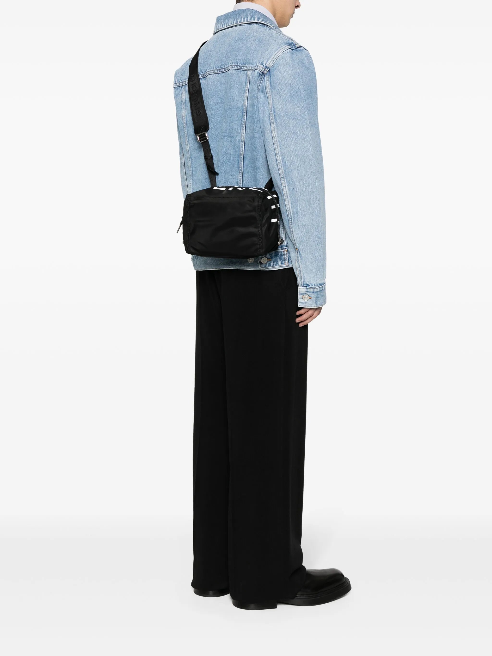 logo-print messenger bag