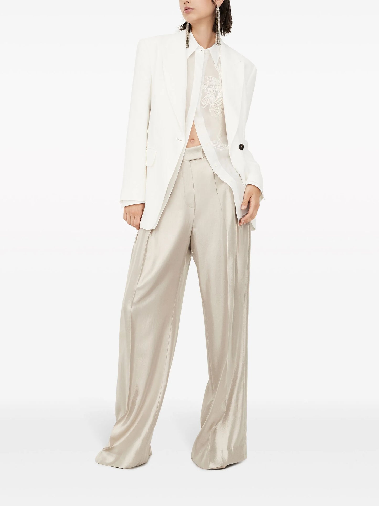 pleated wide-leg trousers