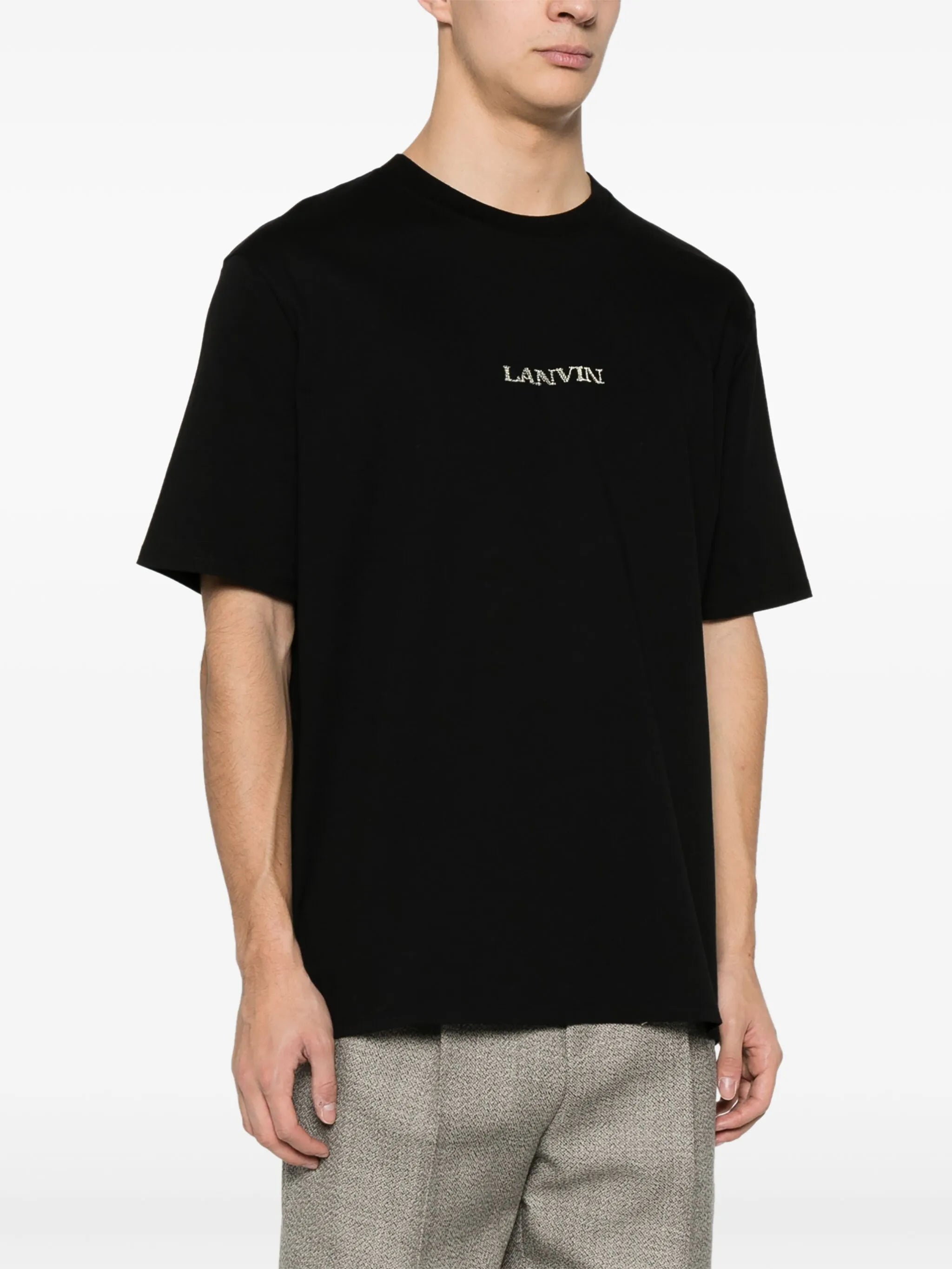 logo-embroidered cotton T-shirt