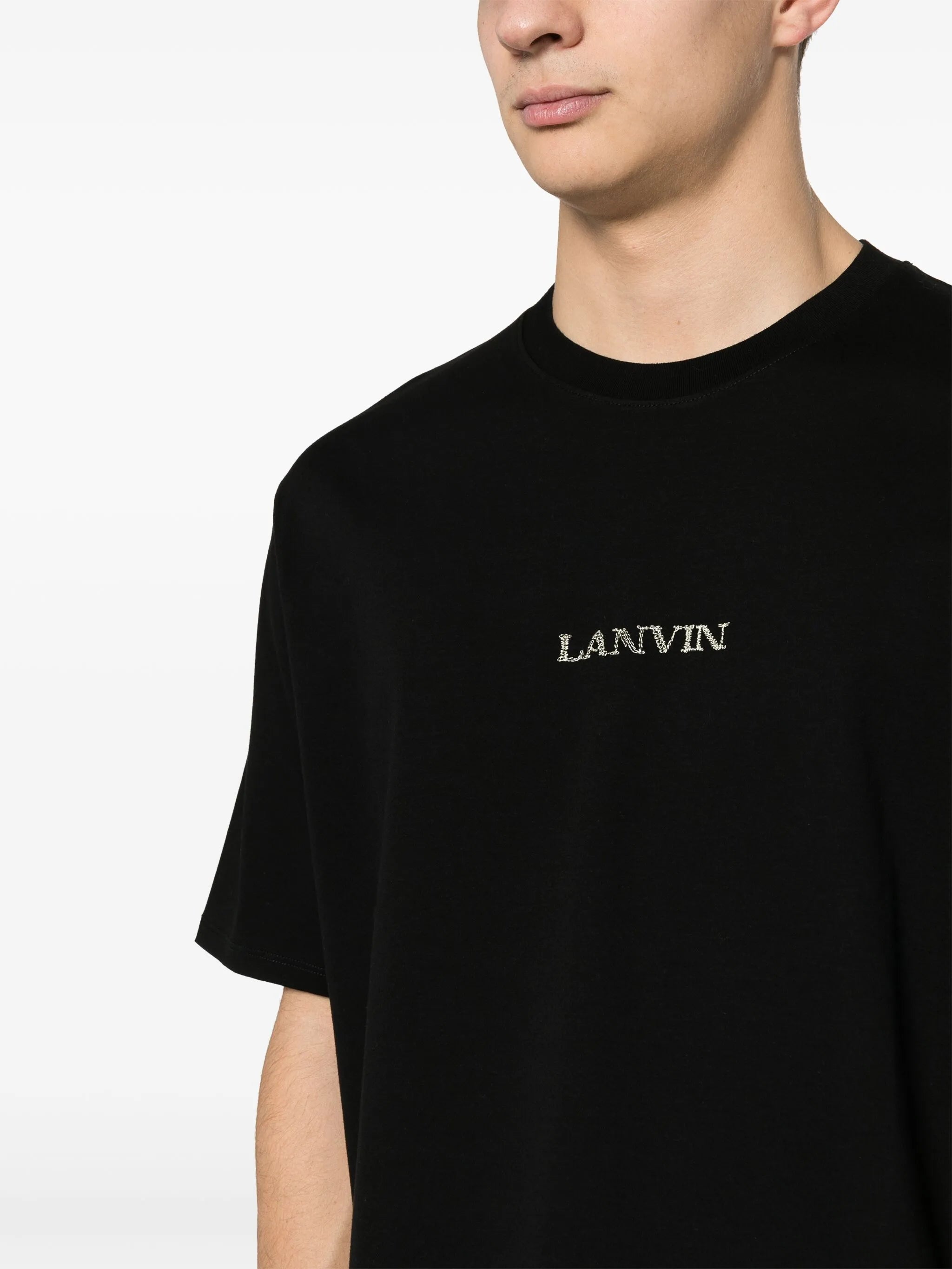 logo-embroidered cotton T-shirt