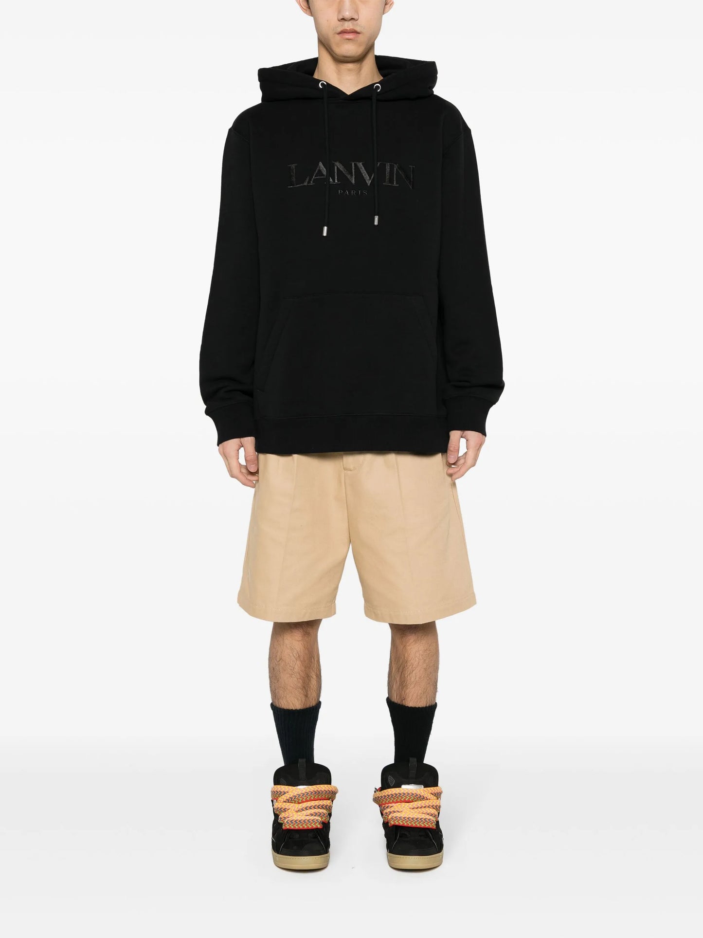 embroidered-logo cotton hoodie